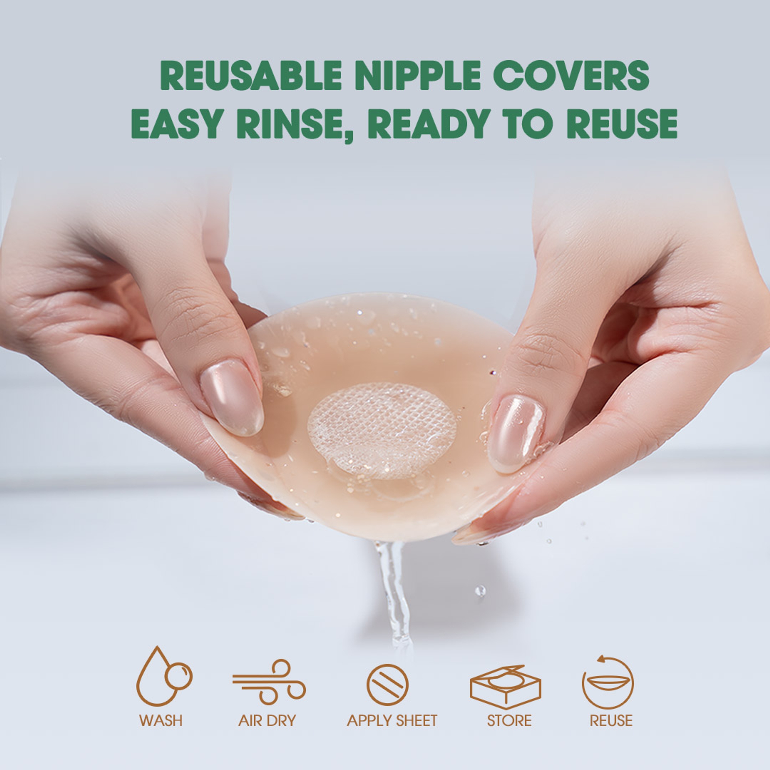 Hotosu Silicone Nipple Covers 0.02 inch Edge - Paper-thin Nipple Covers - 4inch Nude 5