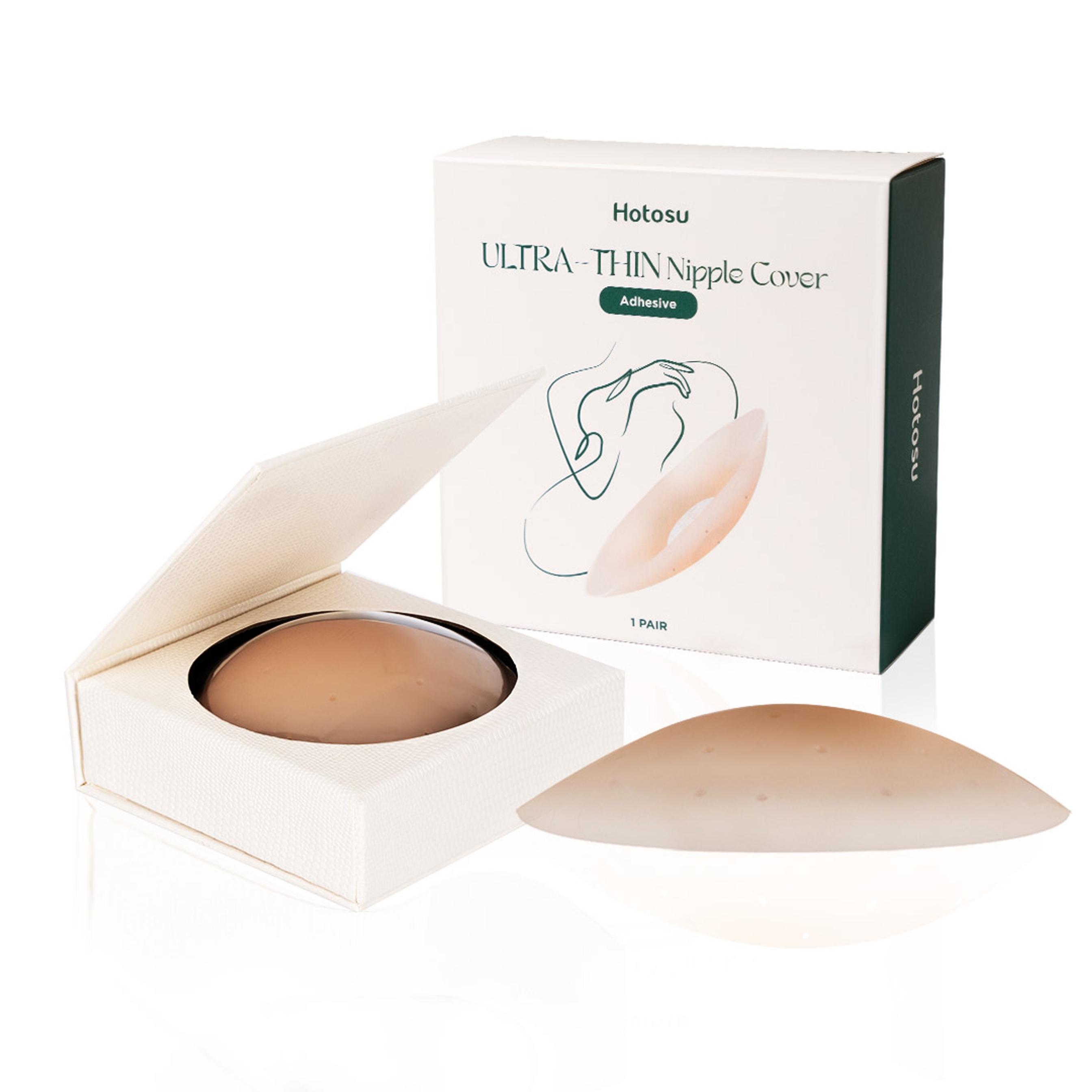 Hotosu Silicone Nipple Covers 0.02 inch Edge - Paper-thin Nipple Covers - 4inch Nude 1