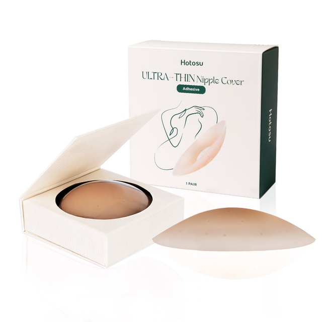 Hotosu Silicone Nipple Covers 0.02 inch Edge - Paper-thin Nipple Covers - 4inch Nude