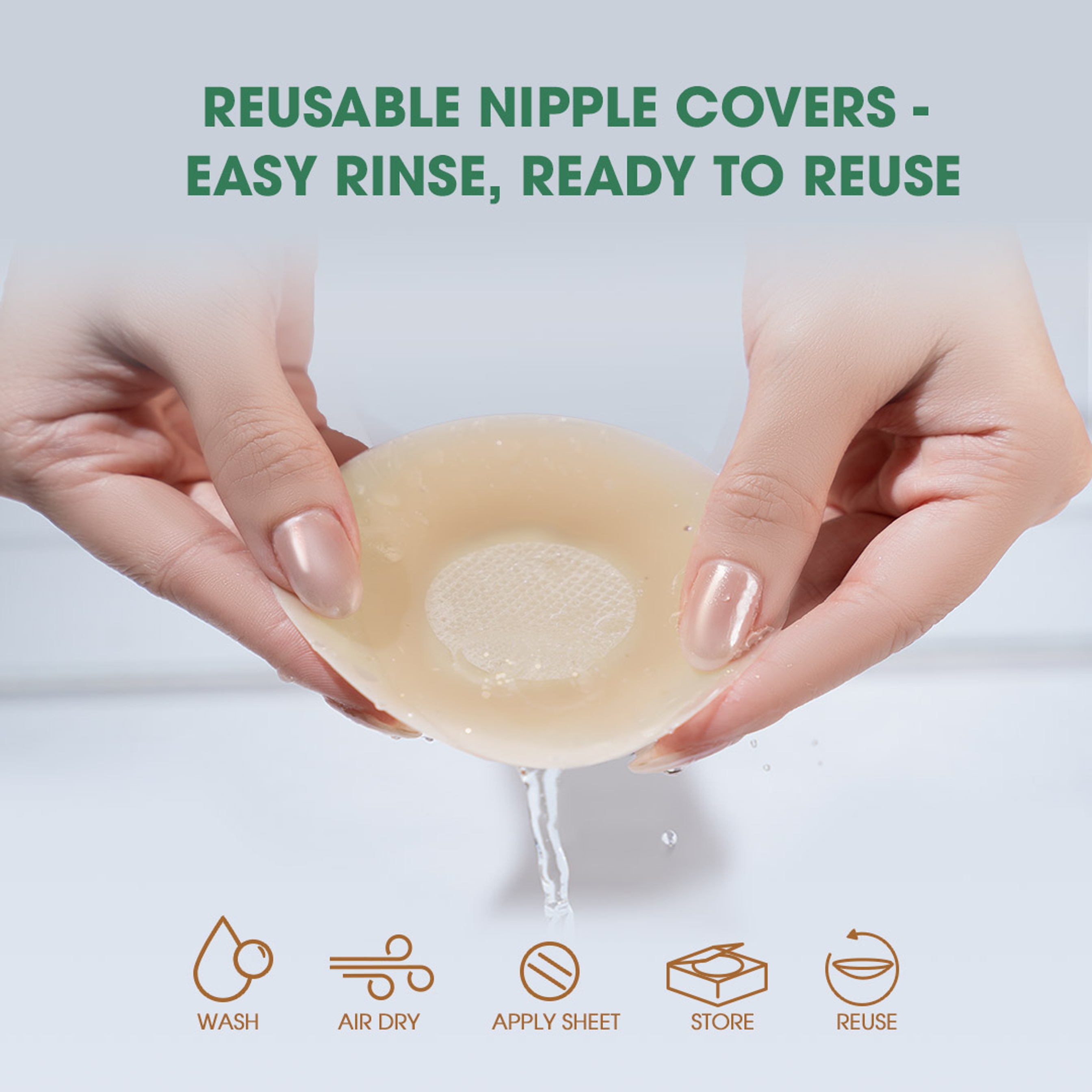 Hotosu Silicone Nipple Covers 0.02 inch Edge - Paper-thin Nipple Covers - 4inch Creme 5