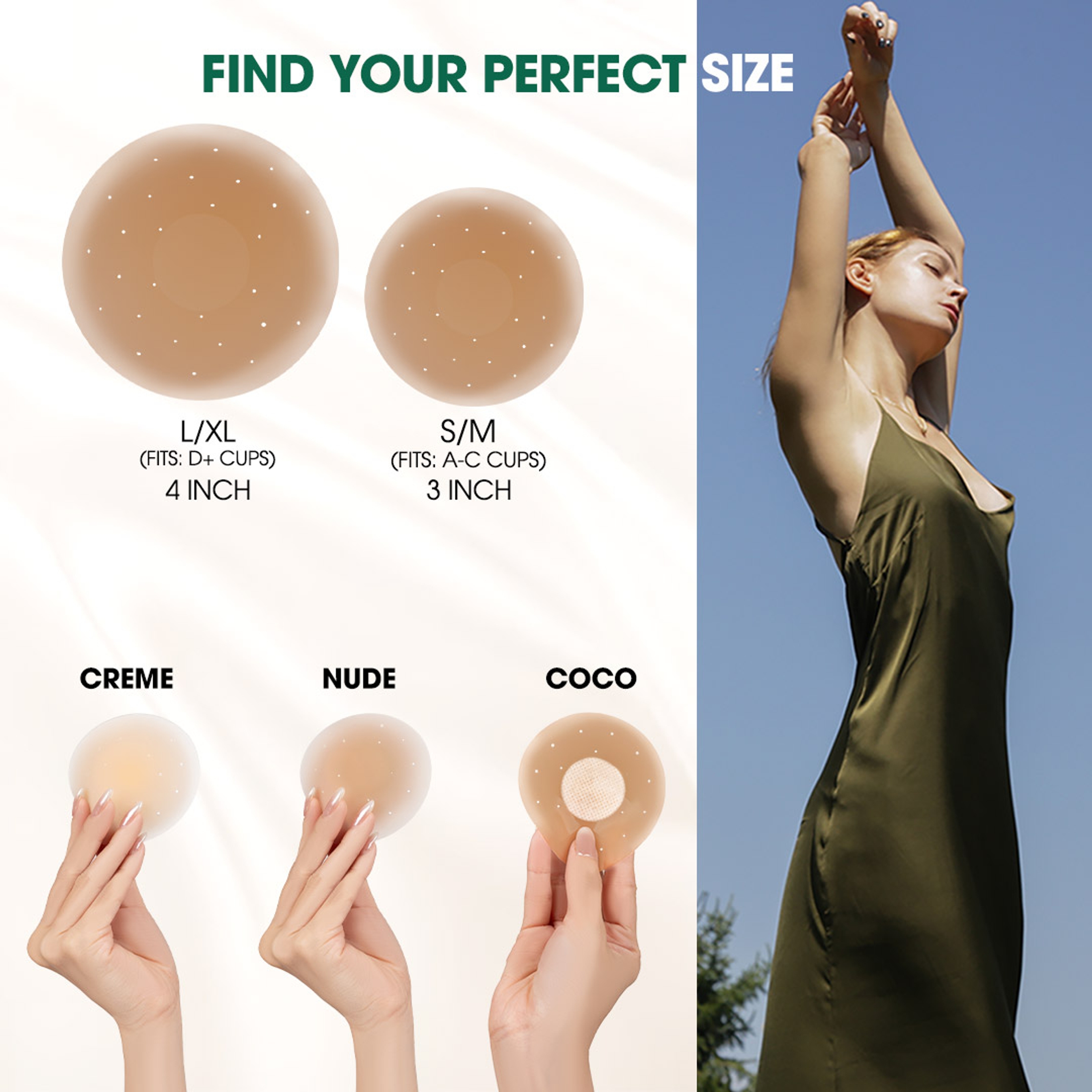 Hotosu Silicone Nipple Covers 0.02 inch Edge - Paper-thin Nipple Covers - 4inch Coco 6