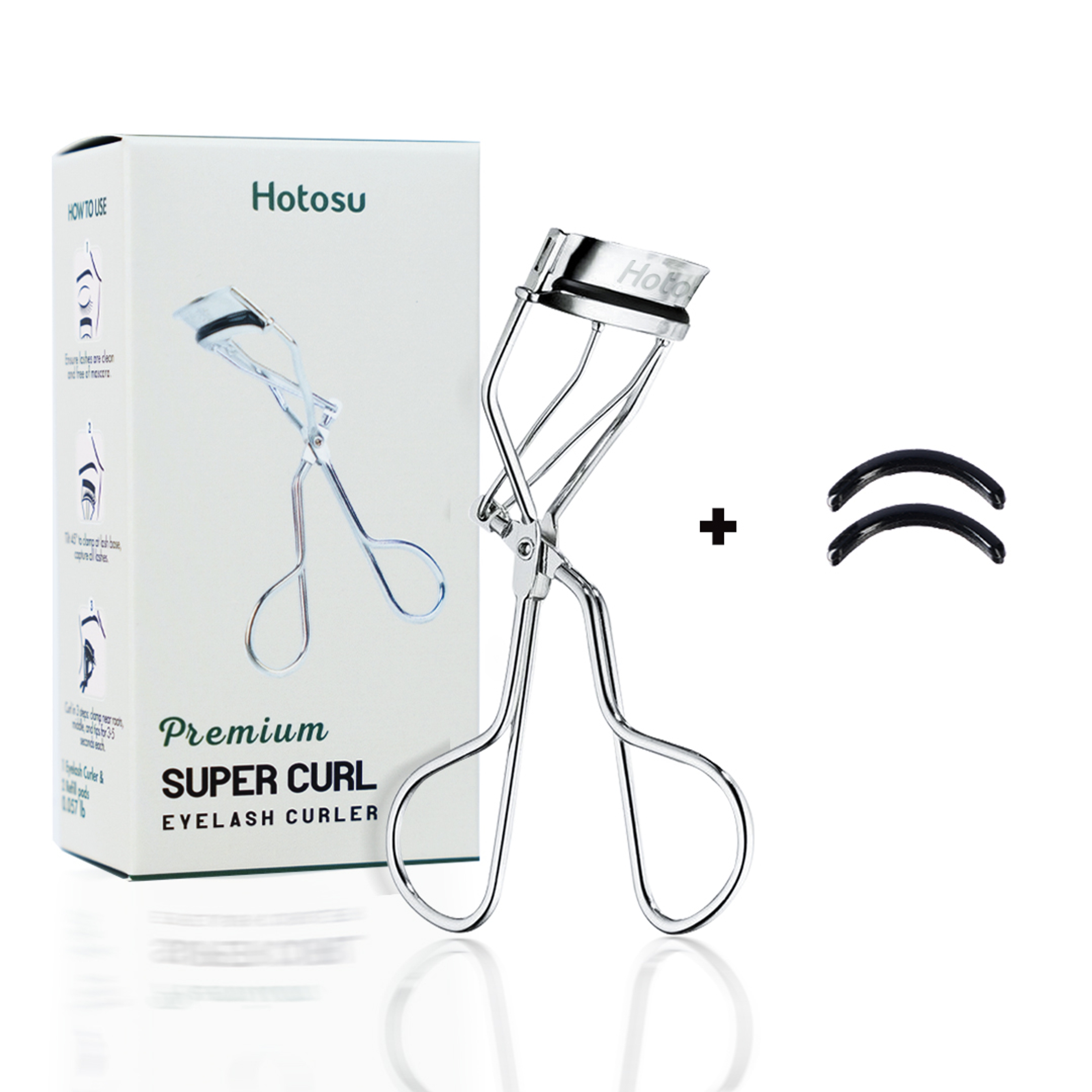 Hotosu Premium Super Curl Eyelash Curler, Siver (for US) 2