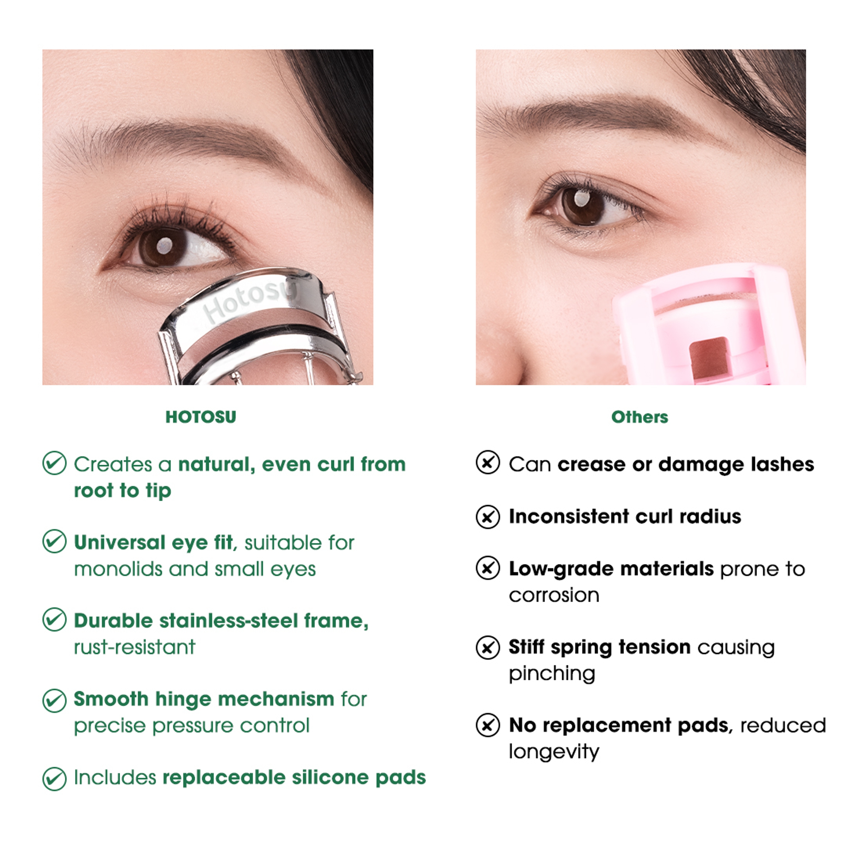 Hotosu Premium Super Curl Eyelash Curler, Siver (for US) 7