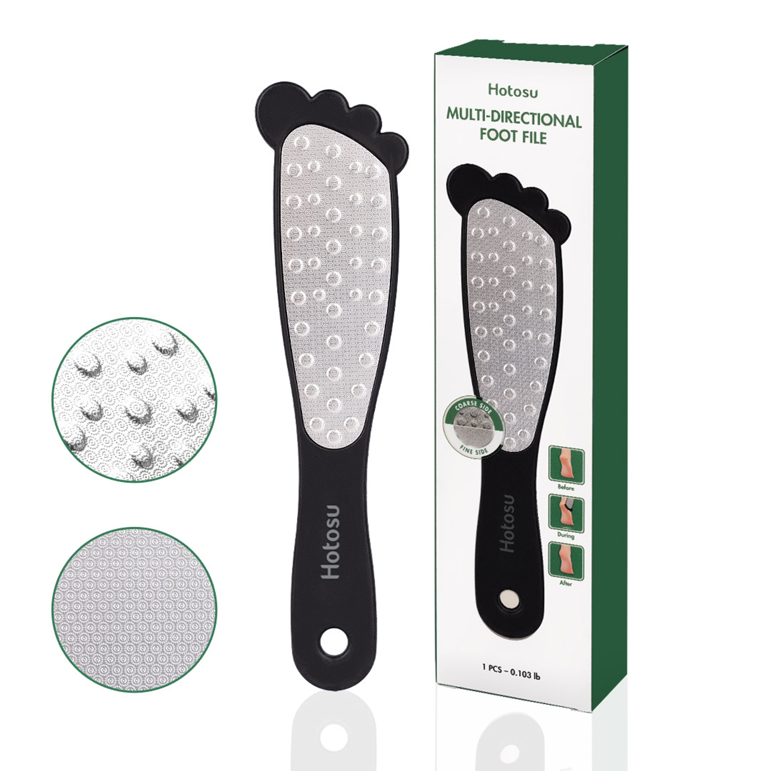 Hotosu Stainless Steel Foot File Callus Remover (Black) 2