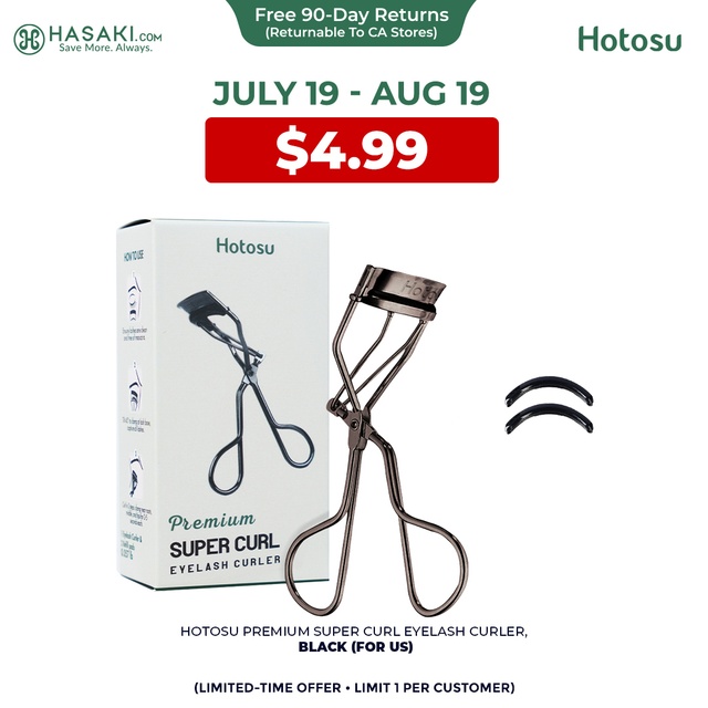 Hotosu Premium Super Curl Eyelash Curler, Black (for US)