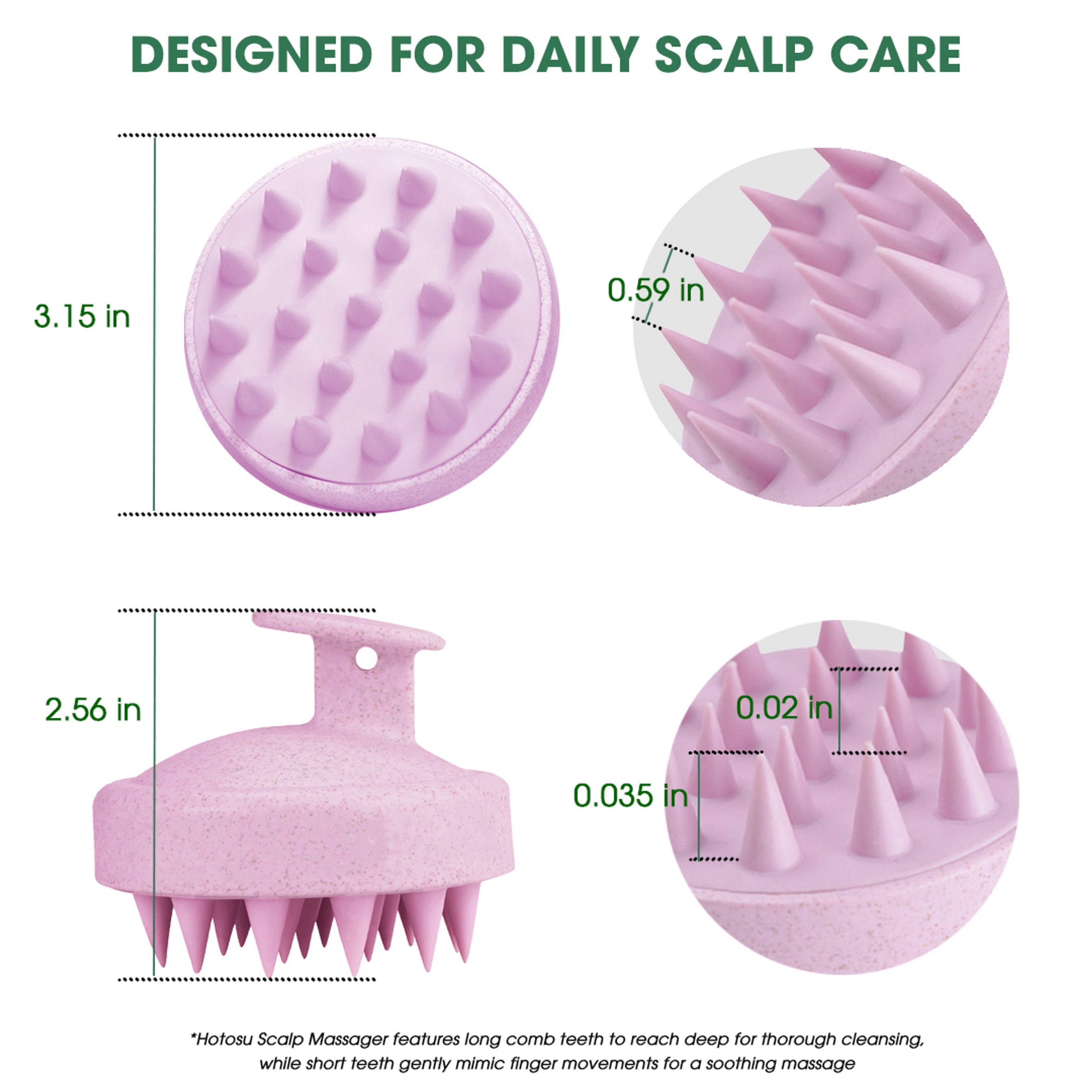 Hotosu Silicone Scalp Massager Brush for Hair Growth (Pink) 10