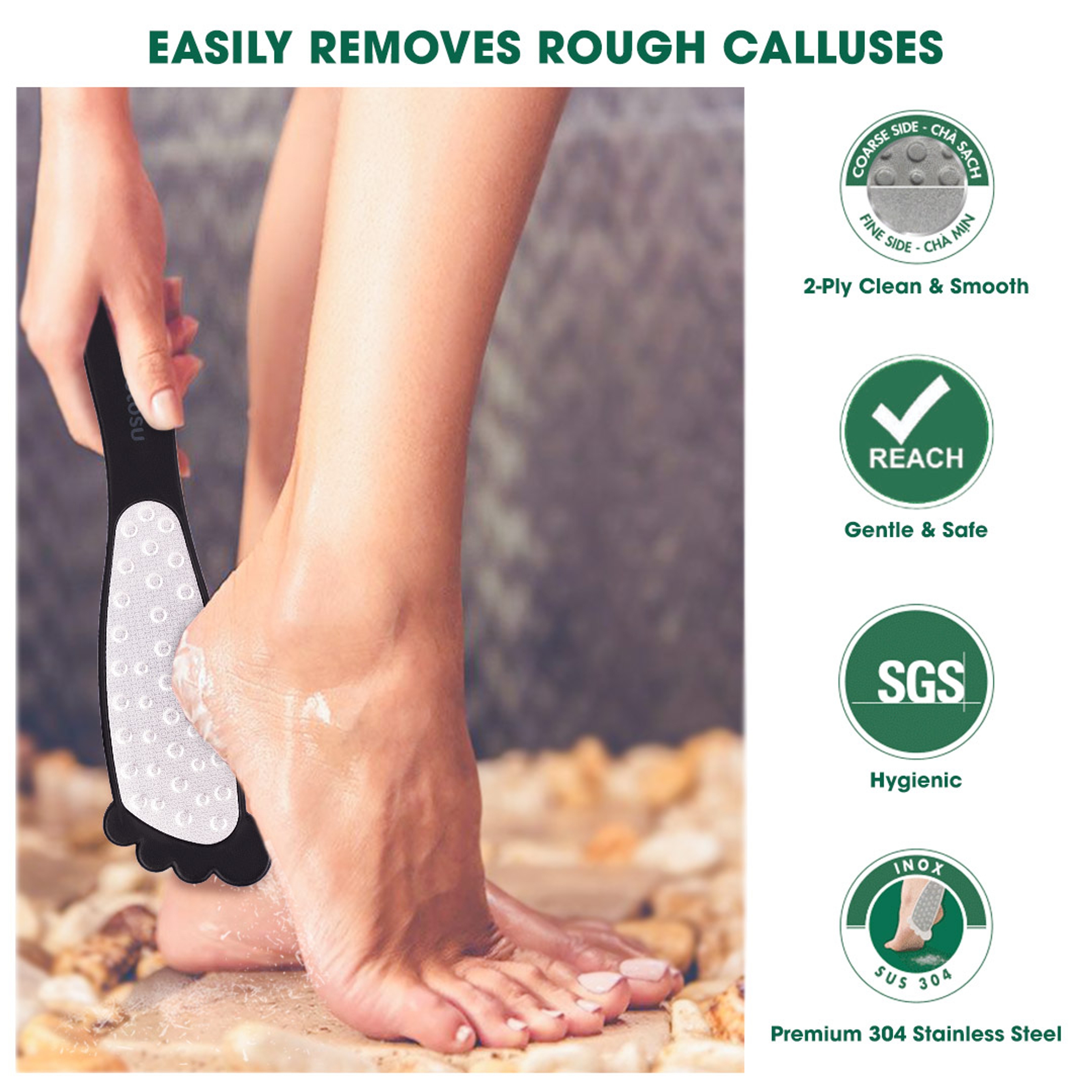 Hotosu Stainless Steel Foot File Callus Remover (Beige) 3