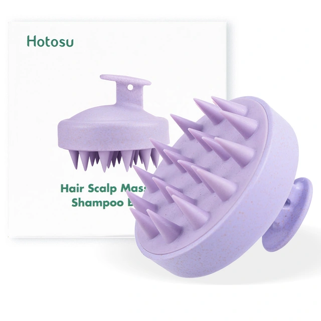 Hotosu Silicone Scalp Massager Brush for Hair Growth (Purple)