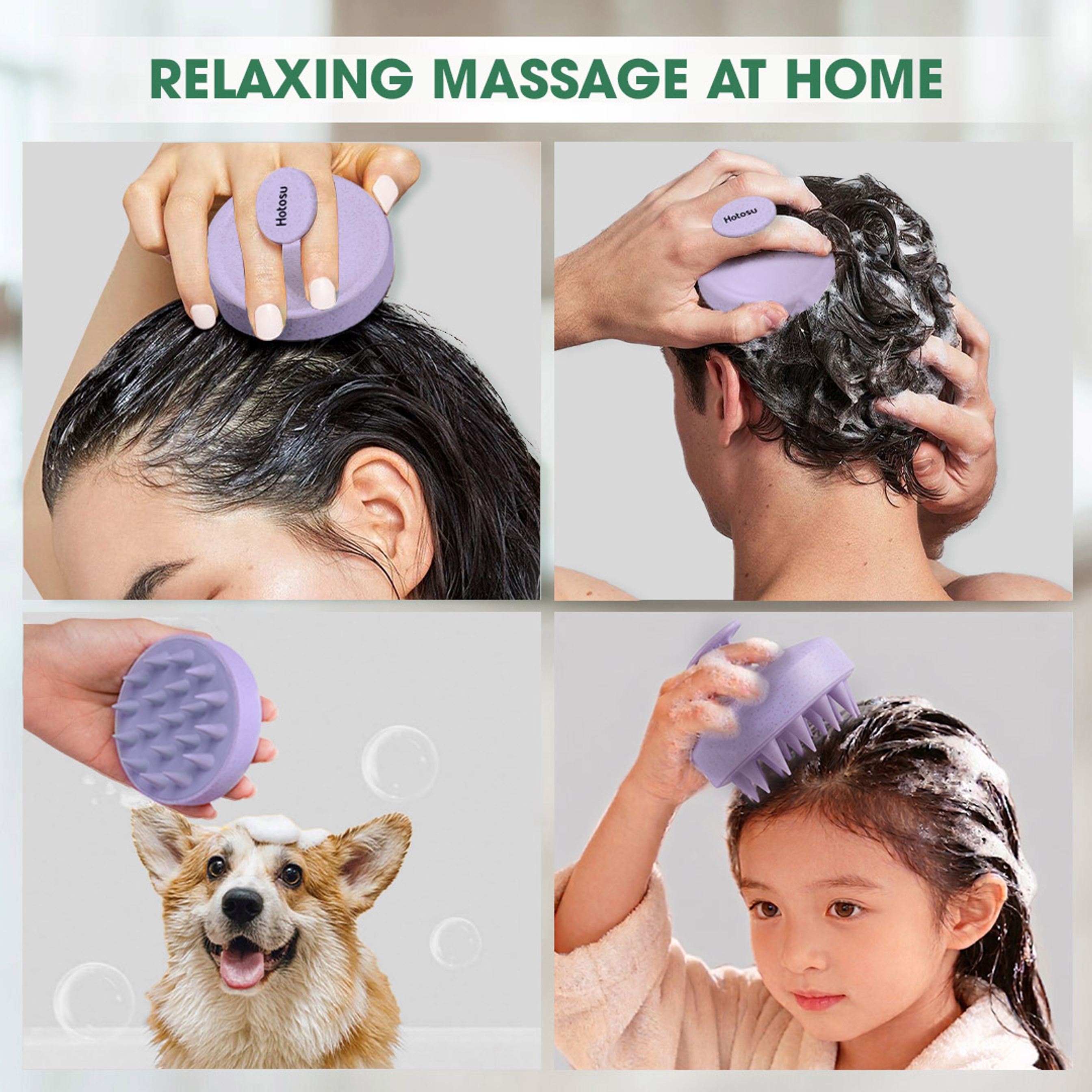Hotosu Silicone Scalp Massager Brush for Hair Growth (Purple) 7