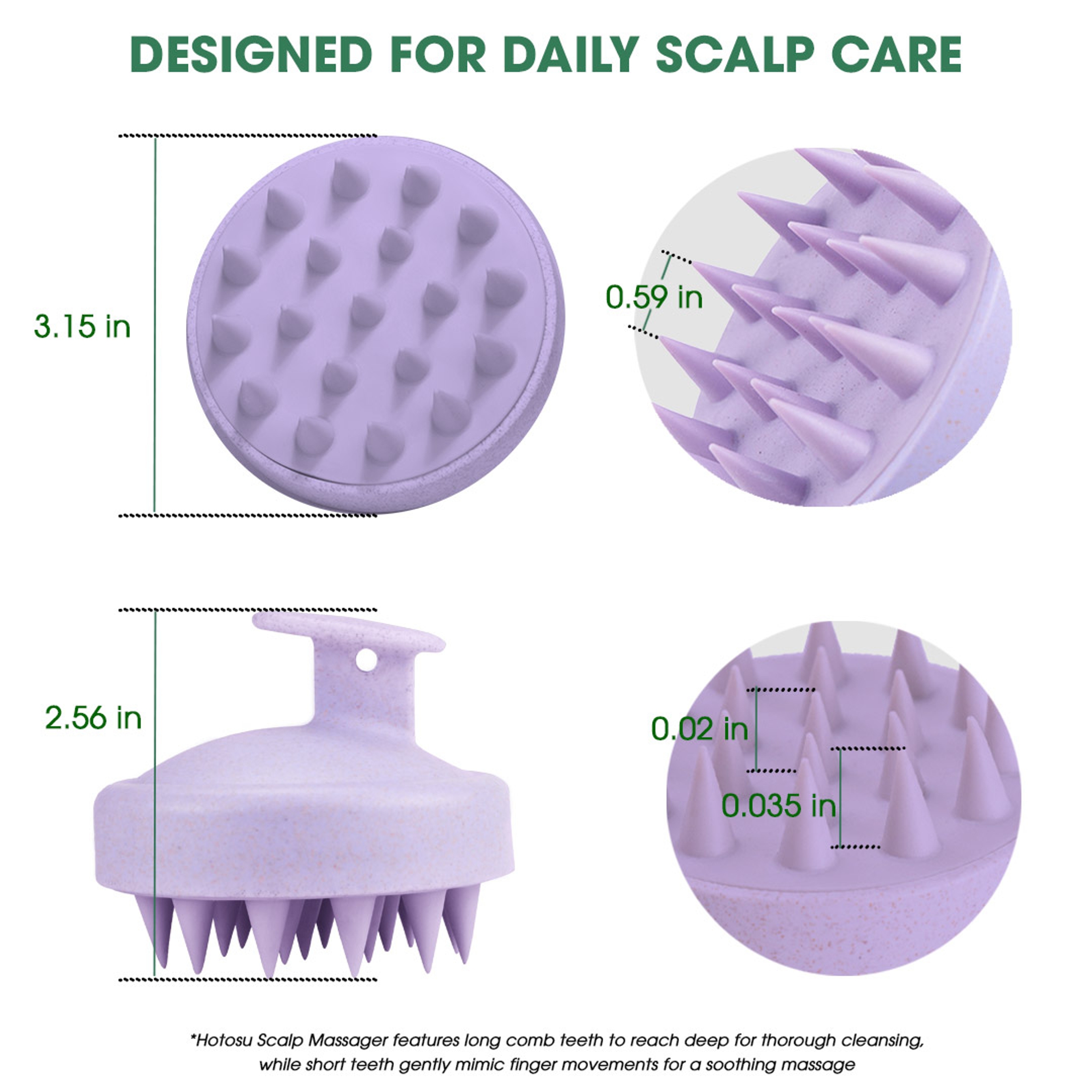 Hotosu Silicone Scalp Massager Brush for Hair Growth (Purple) 10
