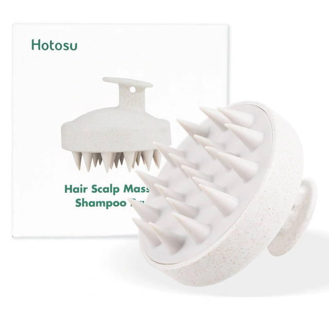 Hotosu Silicone Scalp Massager Brush for Hair Growth (White)