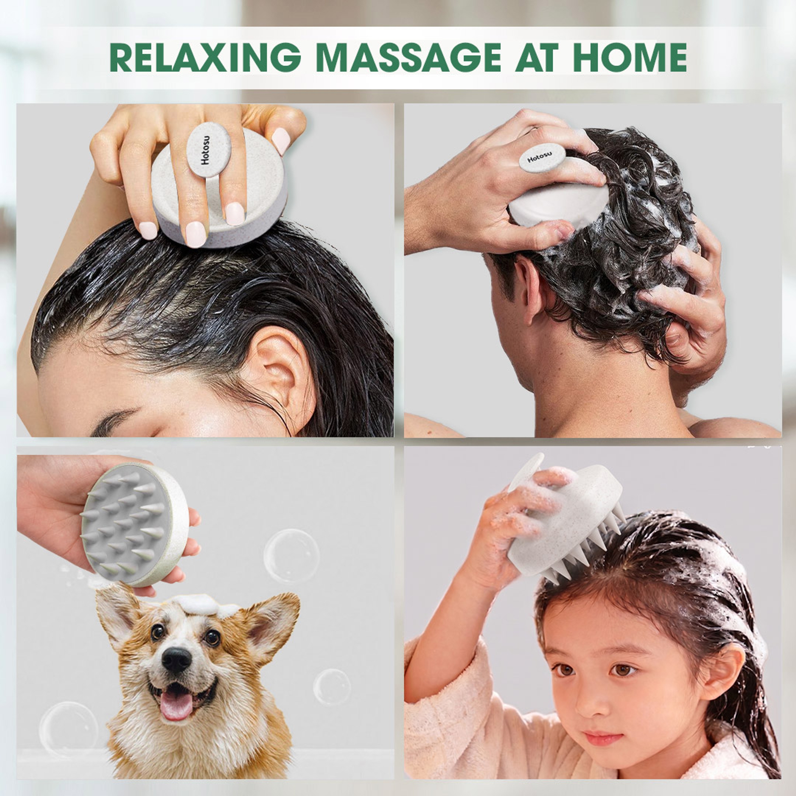 Hotosu Silicone Scalp Massager Brush for Hair Growth (White) 7