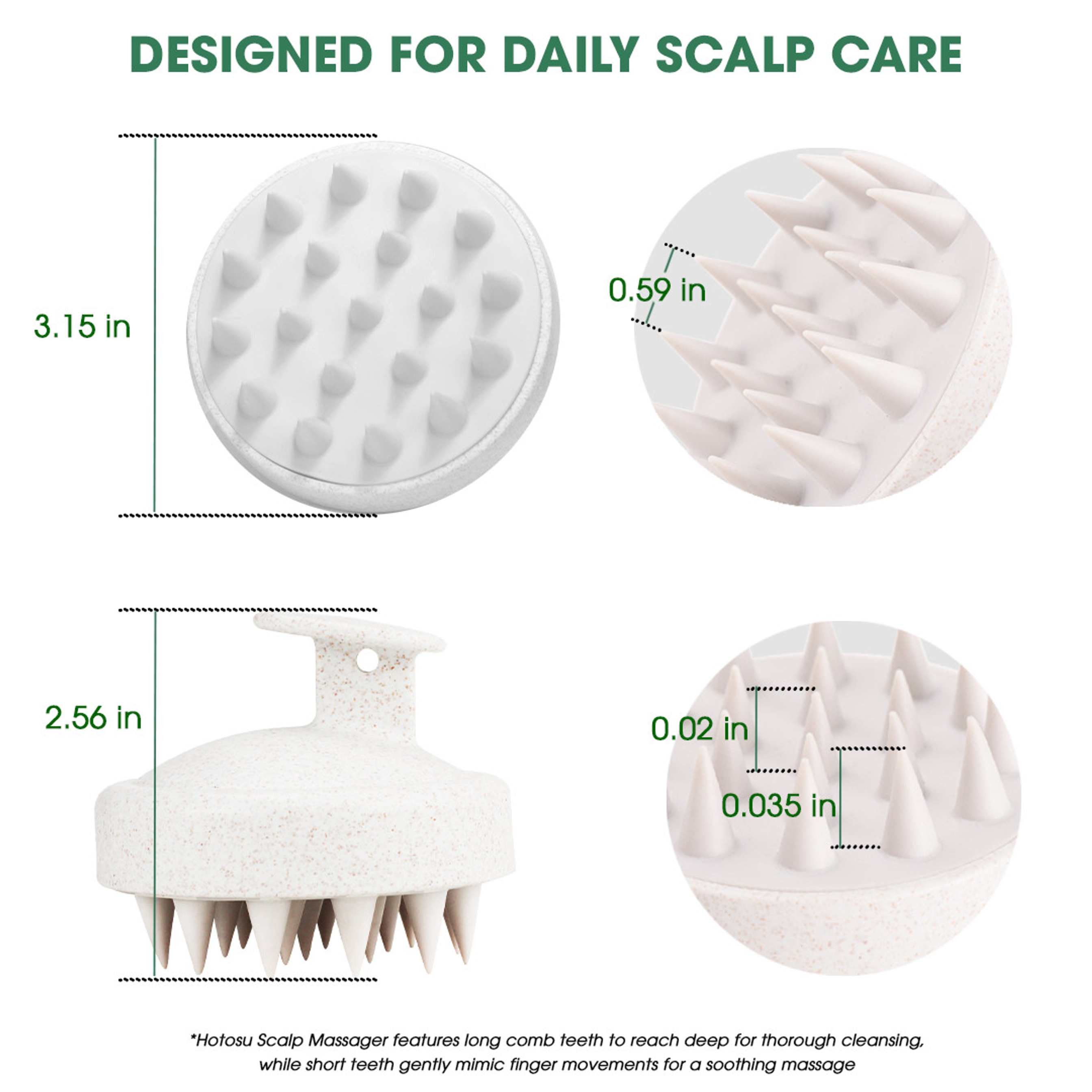 Hotosu Silicone Scalp Massager Brush for Hair Growth (White) 10
