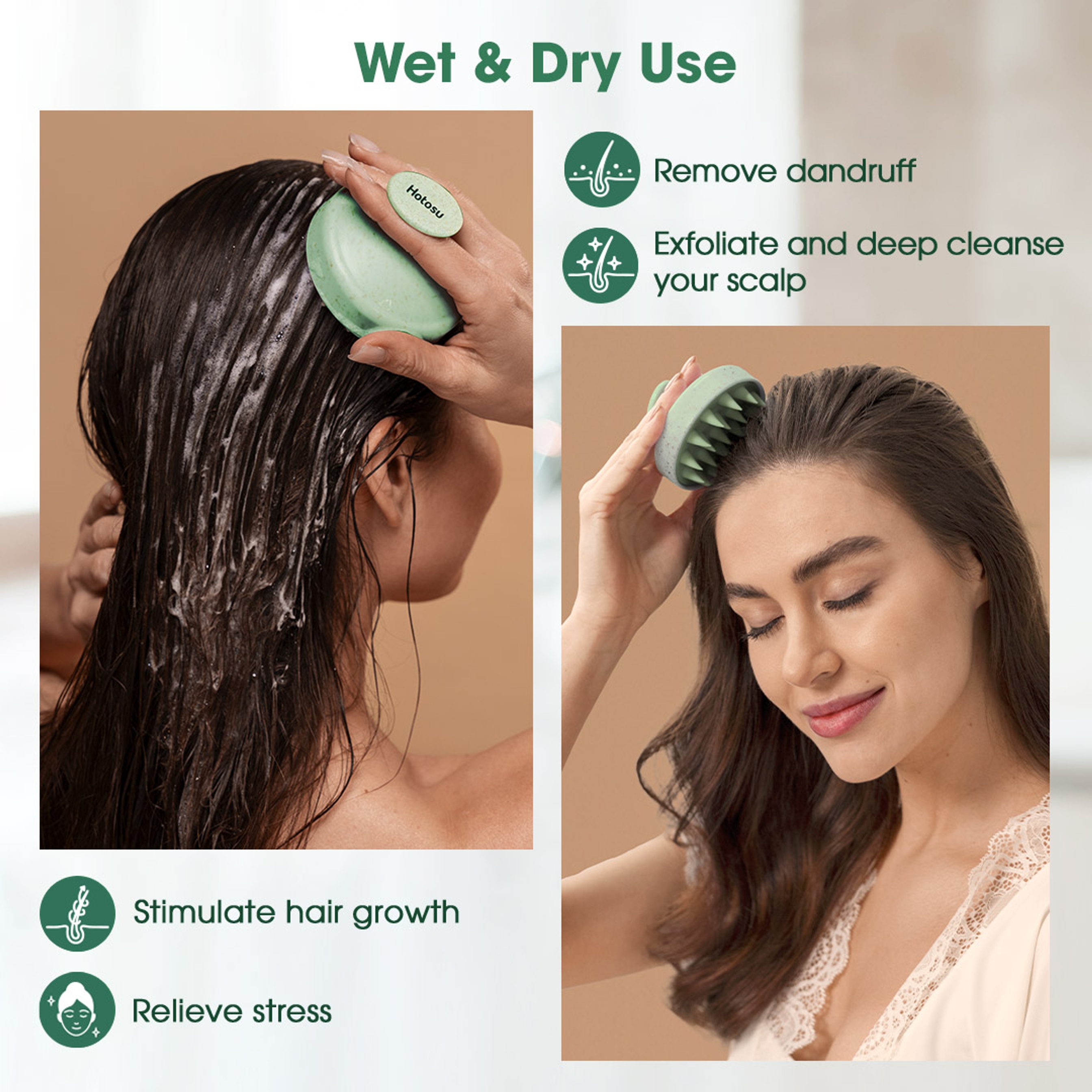 Hotosu Silicone Scalp Massager Brush for Hair Growth (Green) 9