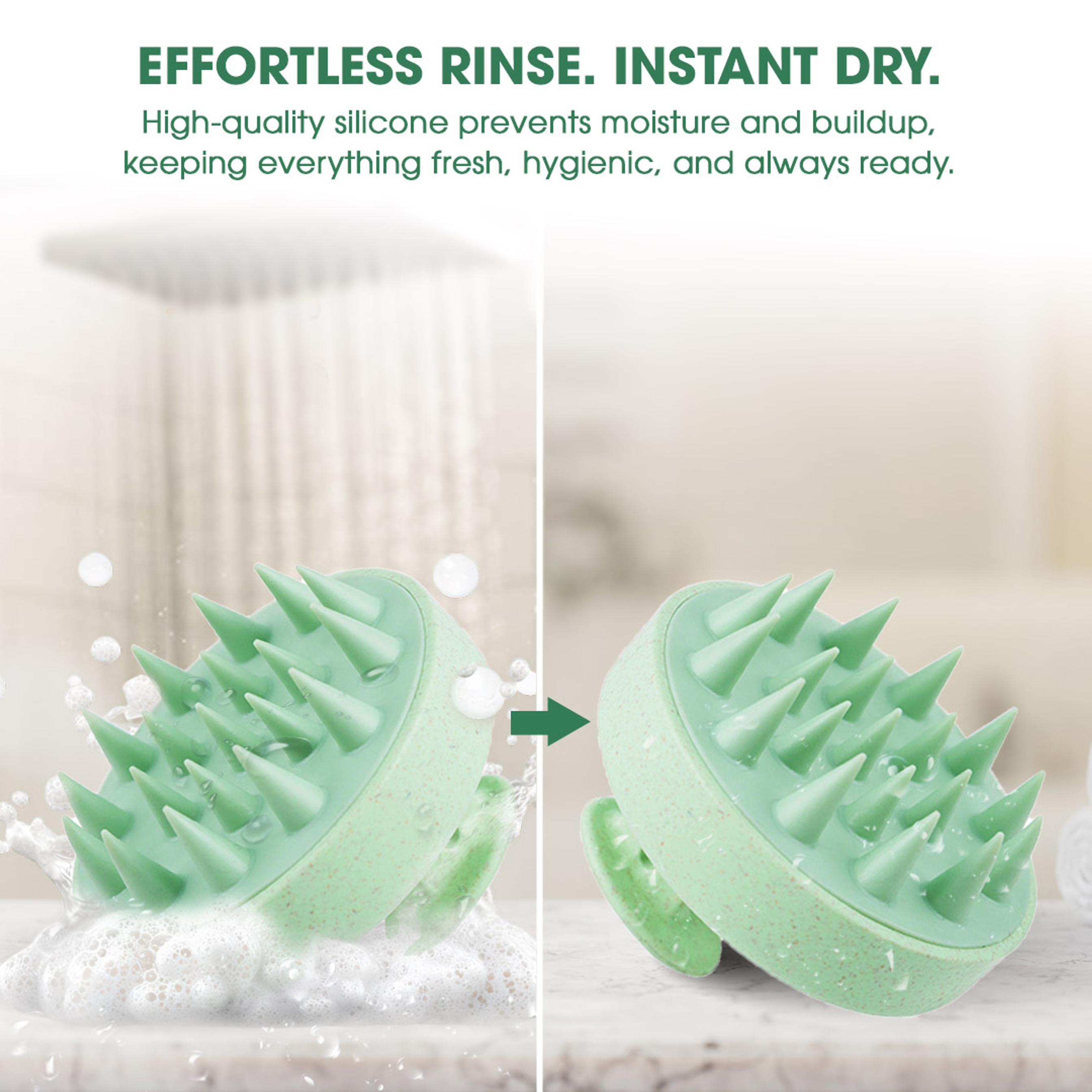 Hotosu Silicone Scalp Massager Brush for Hair Growth (Green) 6
