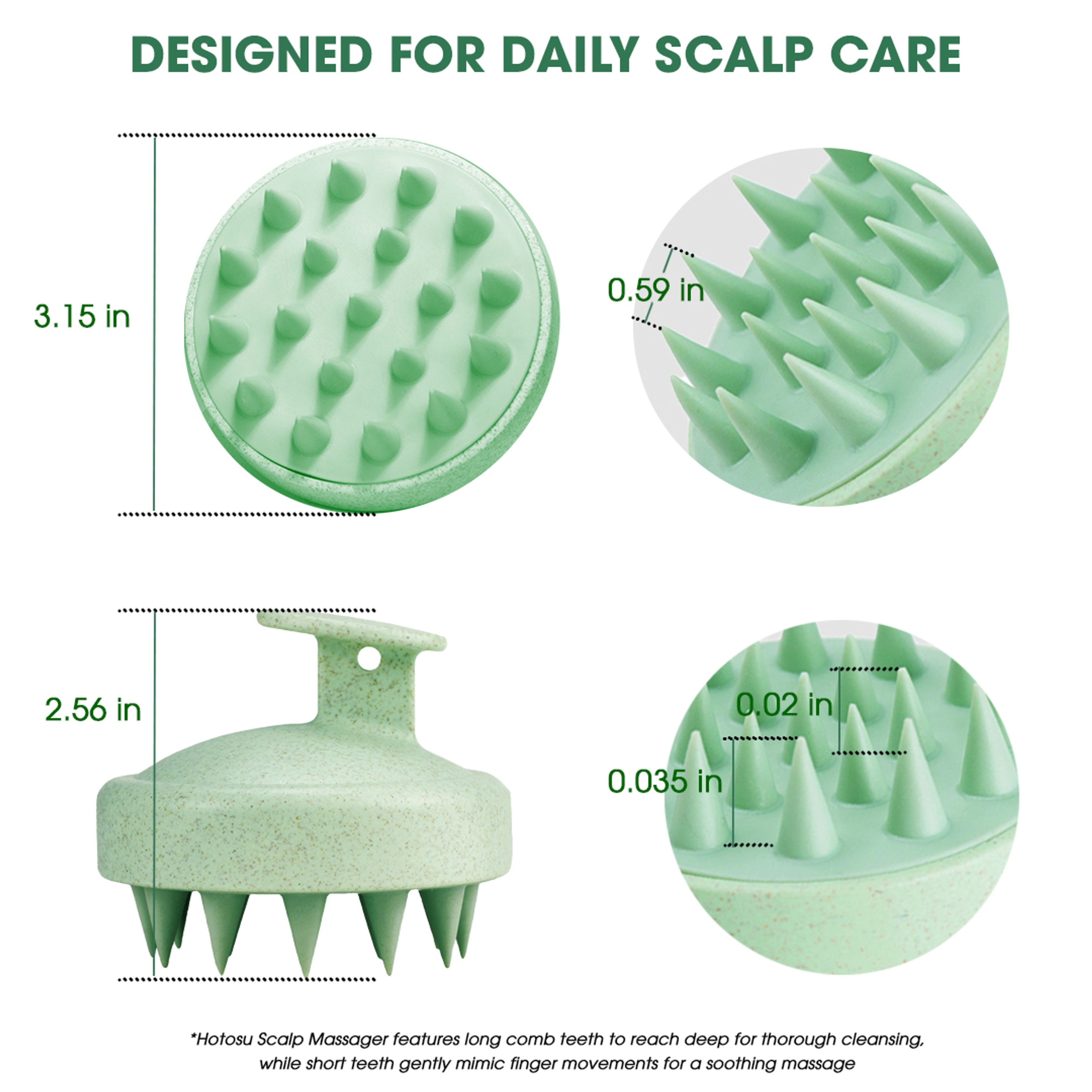 Hotosu Silicone Scalp Massager Brush for Hair Growth (Green) 10