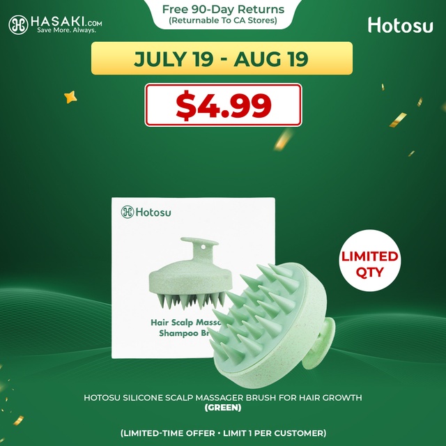 Hotosu Silicone Scalp Massager Brush for Hair Growth (Green)
