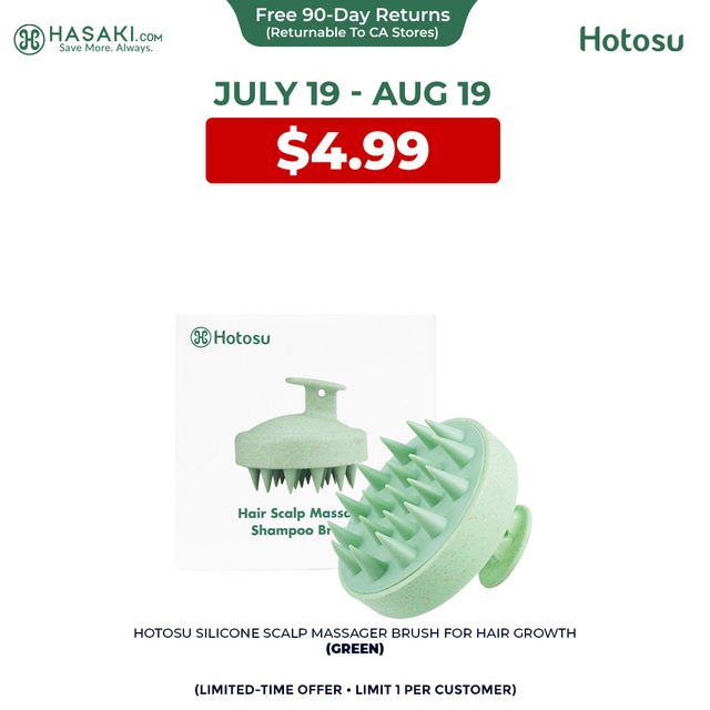 Hotosu Silicone Scalp Massager Brush for Hair Growth (Green)