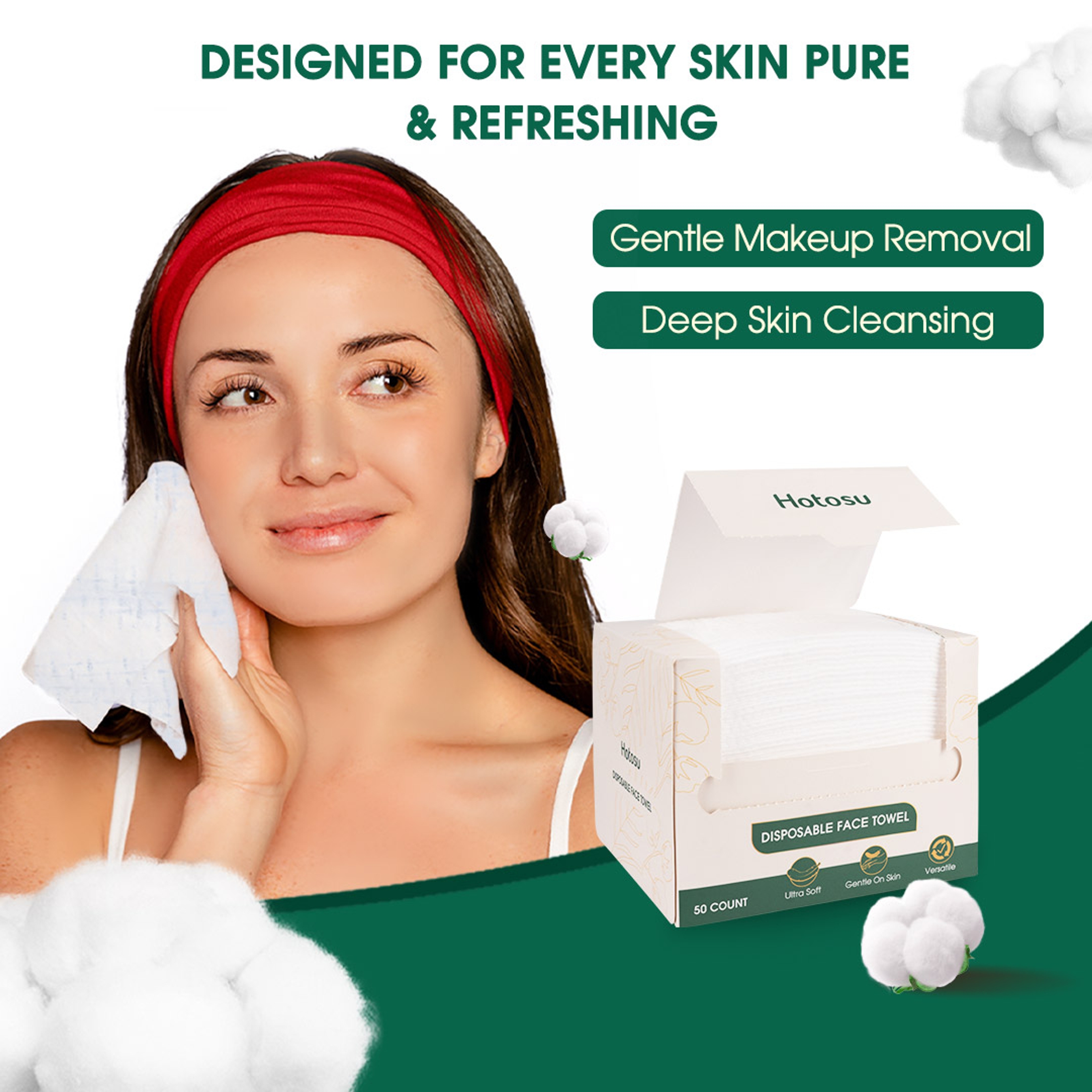 Hotosu Disposable Face Towels 10 x 12" – 50 Count 2