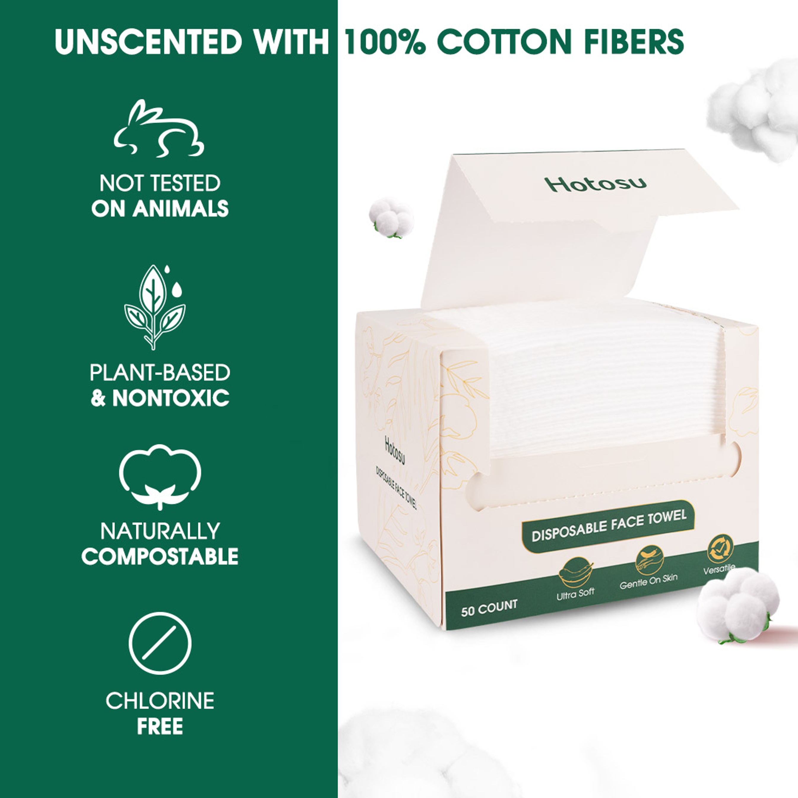 Hotosu Disposable Face Towels 10 x 12" – 50 Count 6