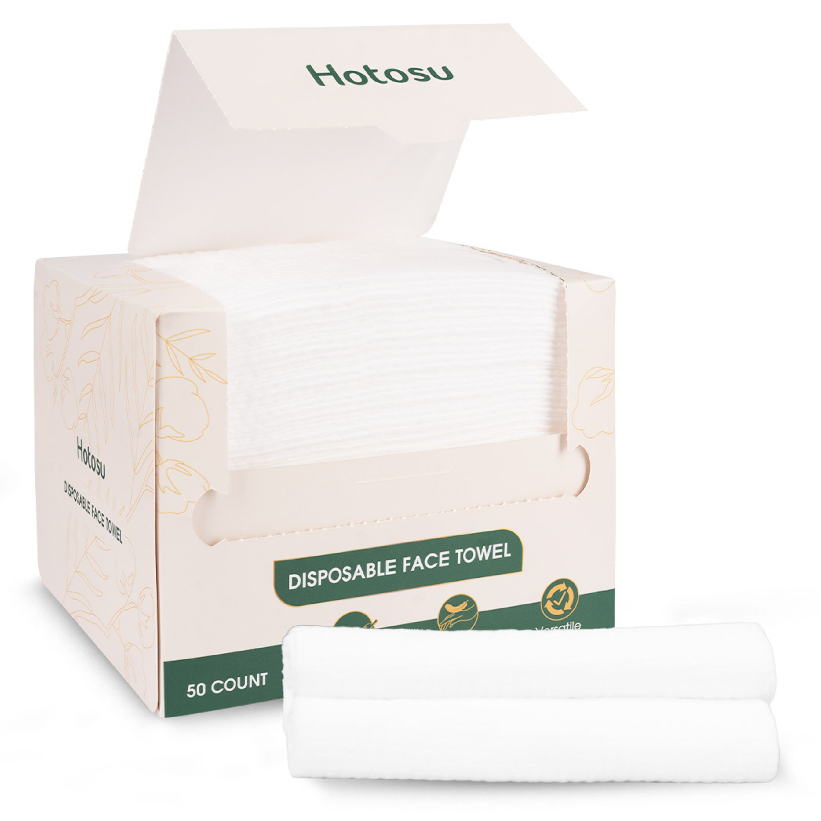 Hotosu Disposable Face Towels 10 x 12" – 50 Count 1