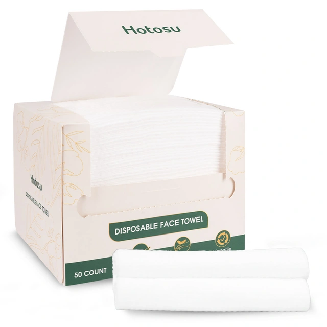 Hotosu Disposable Face Towels 10 x 12" – 50 Count