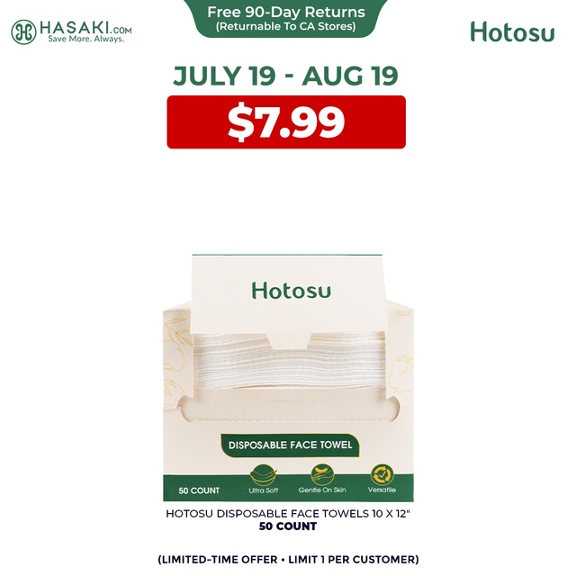 Hotosu Disposable Face Towels 10 x 12" – 50 Count
