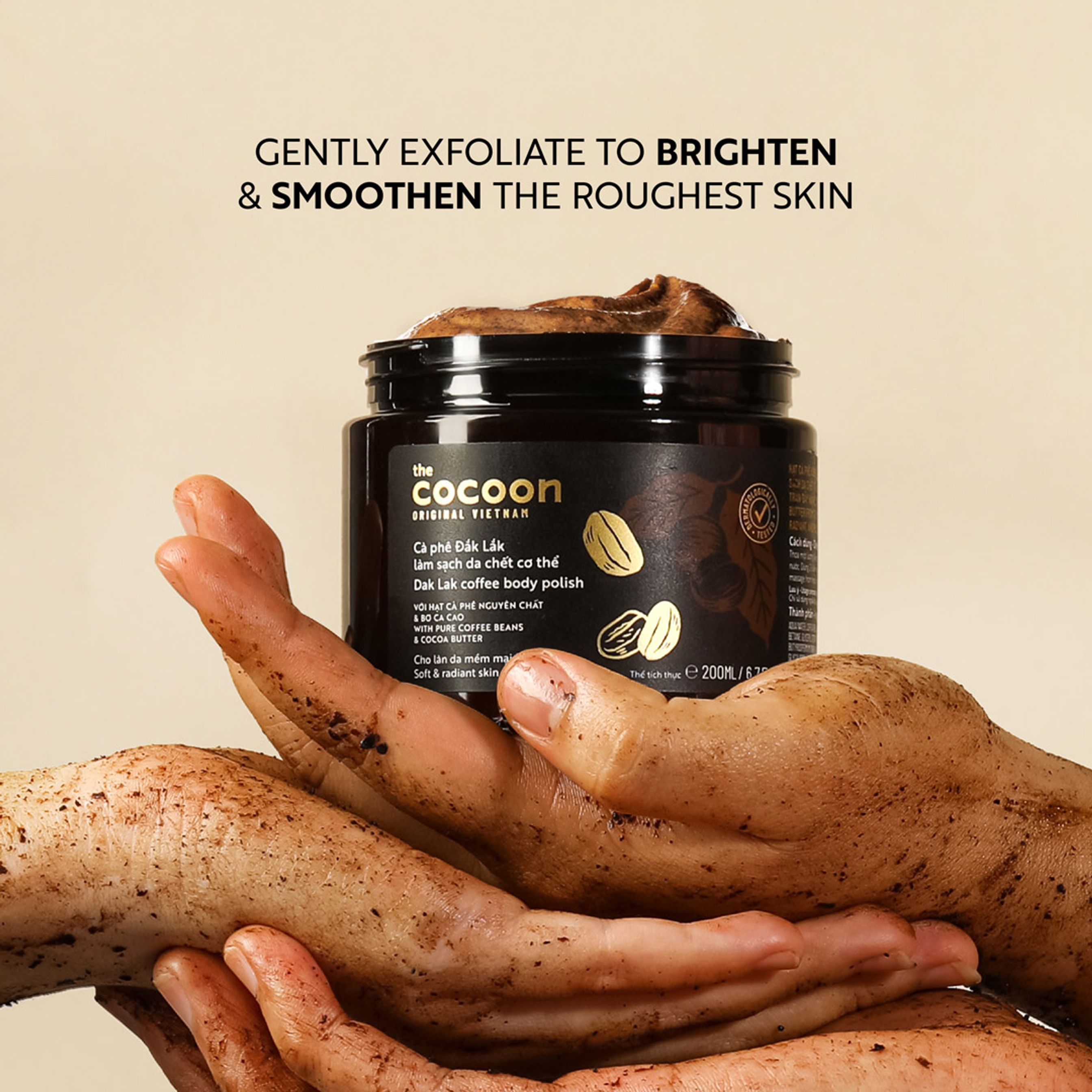 Cocoon Dak Lak Coffee Body Polish 6.76 fl.oz - Body Scrub with Pure Coffee Beans & Cocoa Butter for Soft & Radiant Skin 3