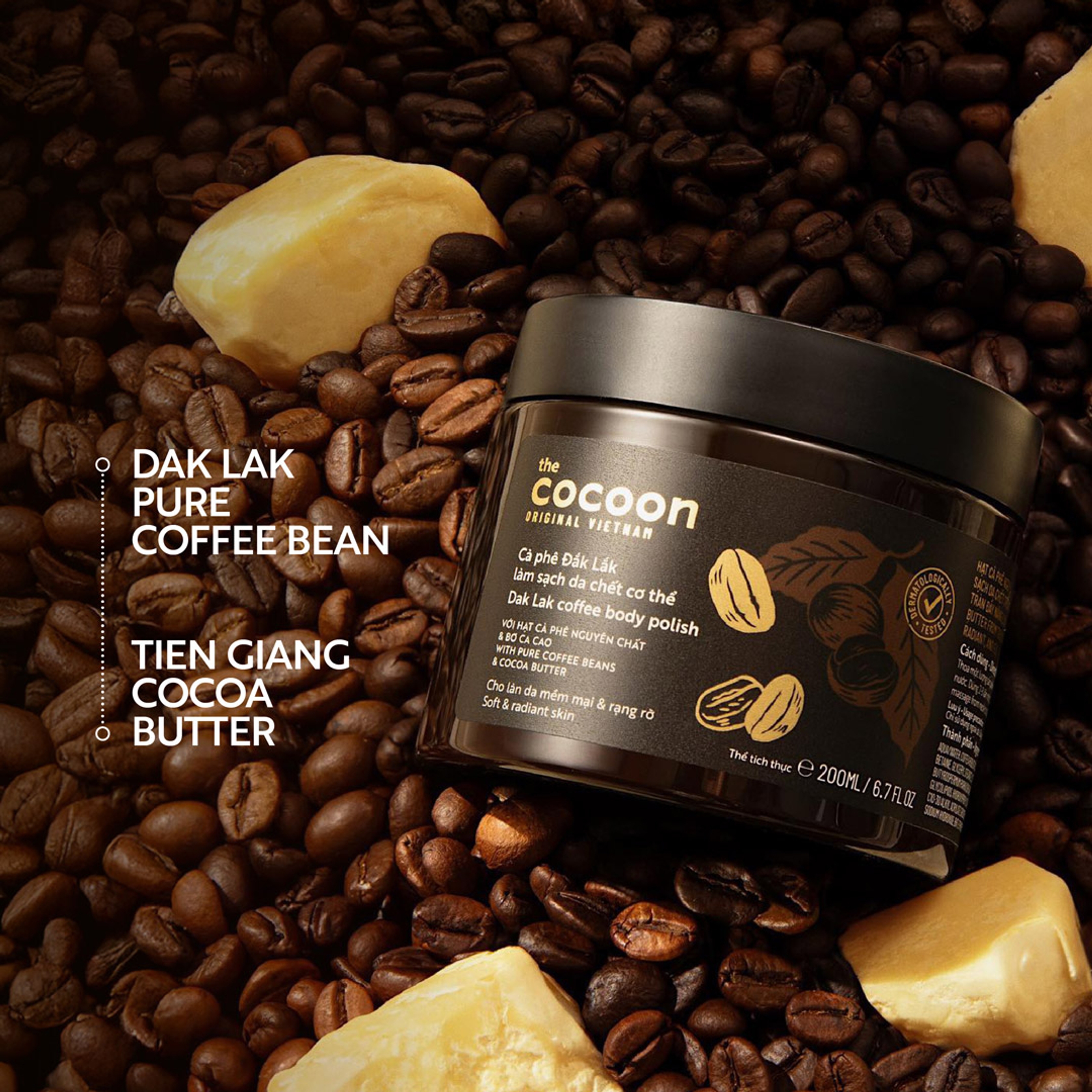 Cocoon Dak Lak Coffee Body Polish 6.76 fl.oz - Body Scrub with Pure Coffee Beans & Cocoa Butter for Soft & Radiant Skin 2