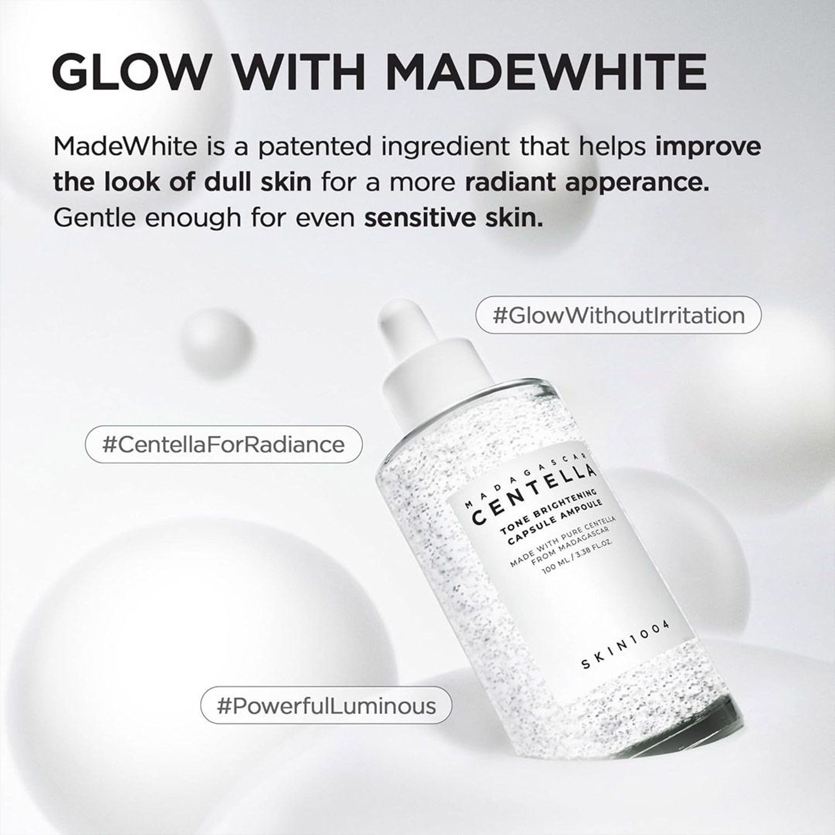 Skin1004 Tone Brightening Capsule Ampoule - Niacinamide & Centella Serum for Uneven Skin 3.38 fl.oz 3