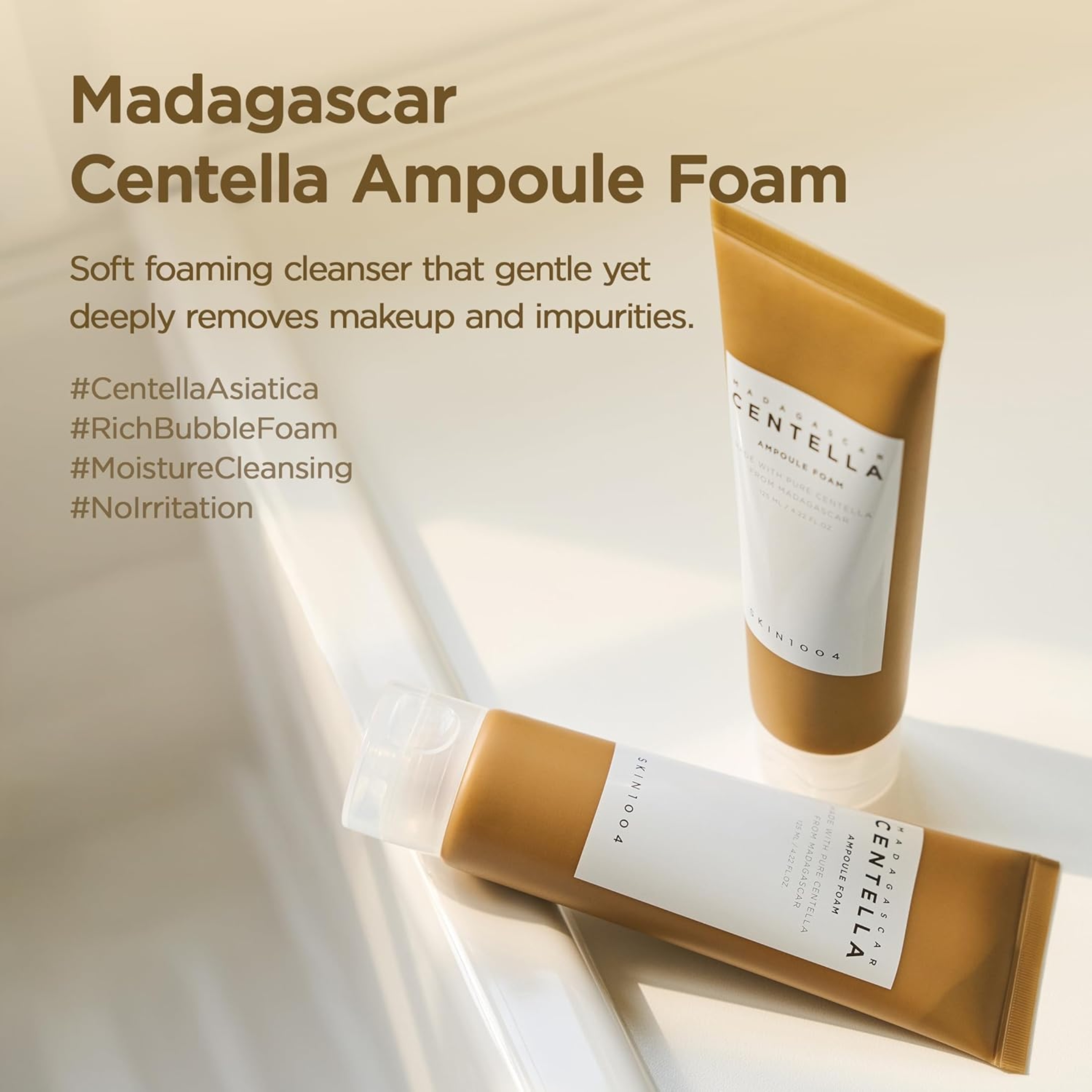 Skin1004 Madagascar Centella Ampoule Foam - Face Cleanser & Makeup Remover for Soft Skin 4.23 fl.oz 6