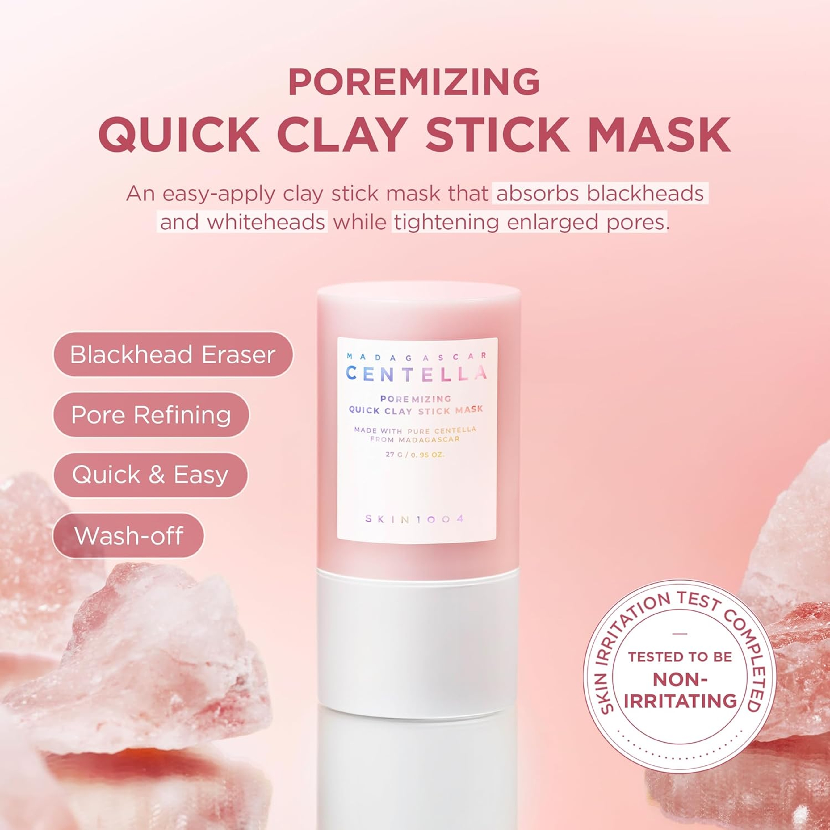 Skin1004 Poremizing Quick Clay Stick Mask - Facial Clay Mask for Pore Minimizing 0.95 fl.oz 8