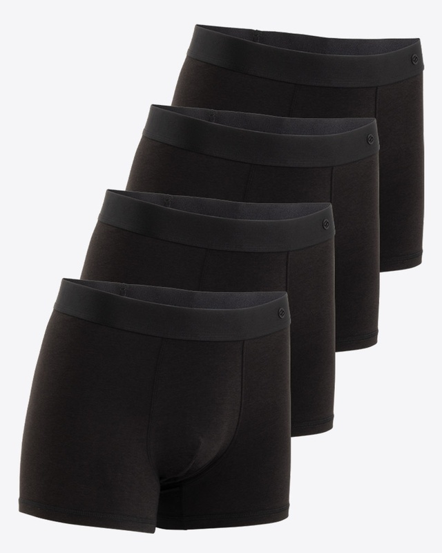 [Bamboo] Synctives Men’s Trunk Fit Underwear 4-Pack, Deep Black, L - CMUW0031