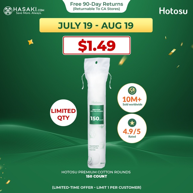 Hotosu Premium Cotton Rounds 150 Count