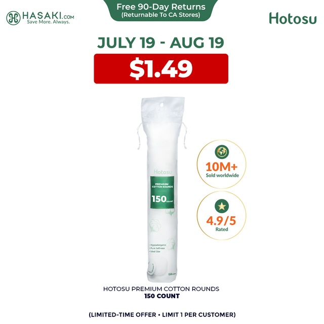 Hotosu Premium Cotton Rounds 150 Count