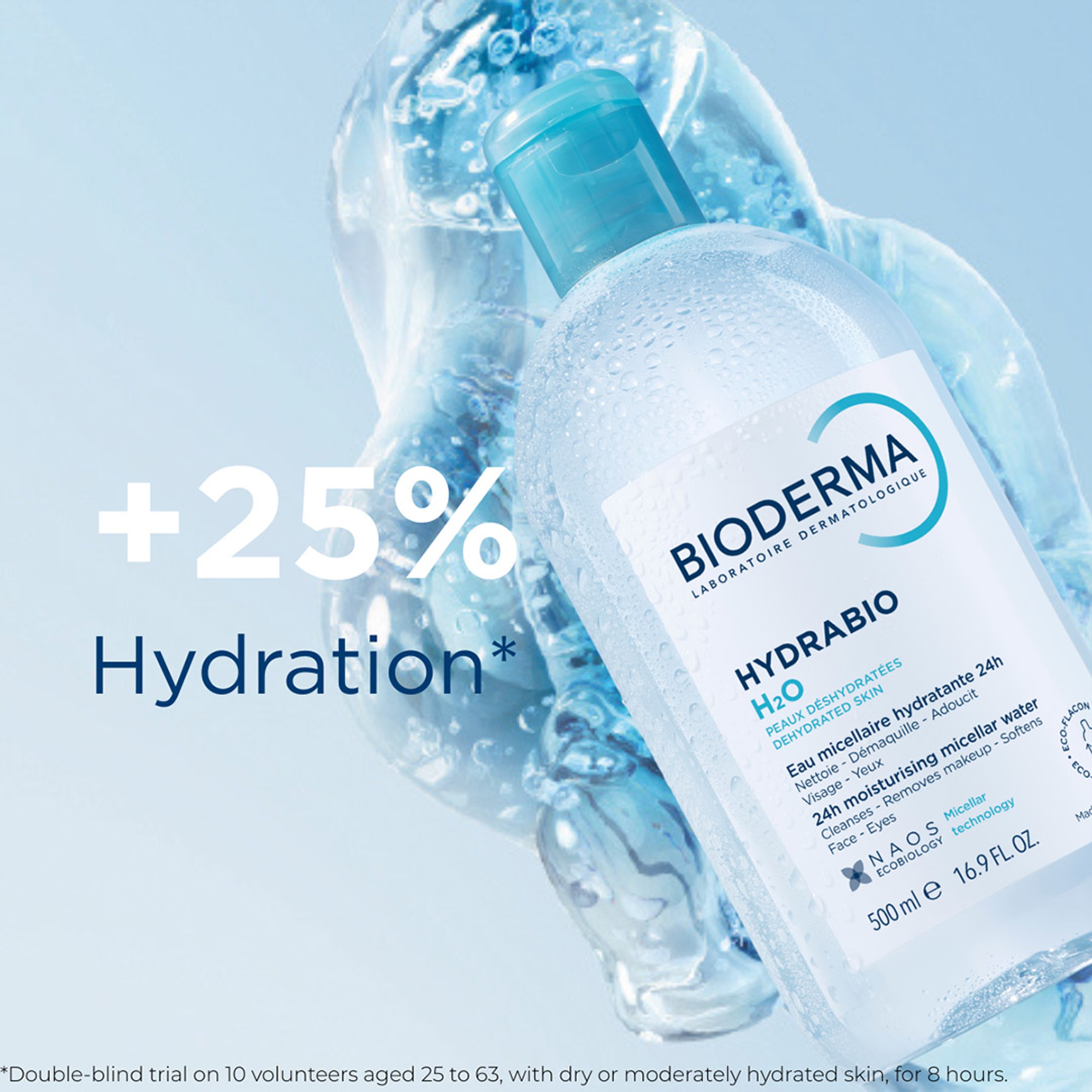 Bioderma Hydrabio H2O Micellar Water 16.9 fl.oz - Micellar Cleansing Water for Dehydrated Sensitive Skin 9