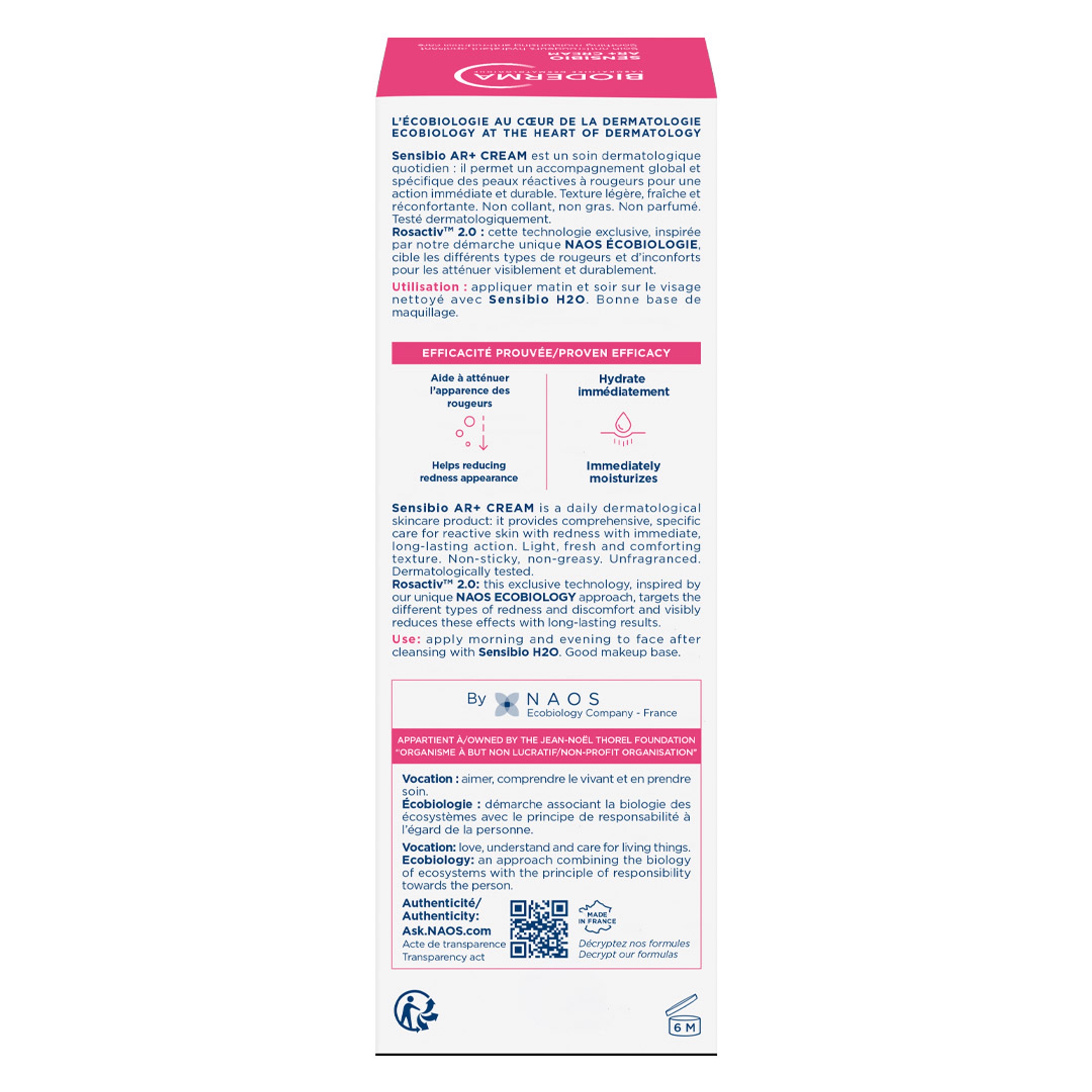 Bioderma Sensibio AR+ Cream 1.3 fl.oz - Facial Redness Relief Lotion for Sensitive Skin 10