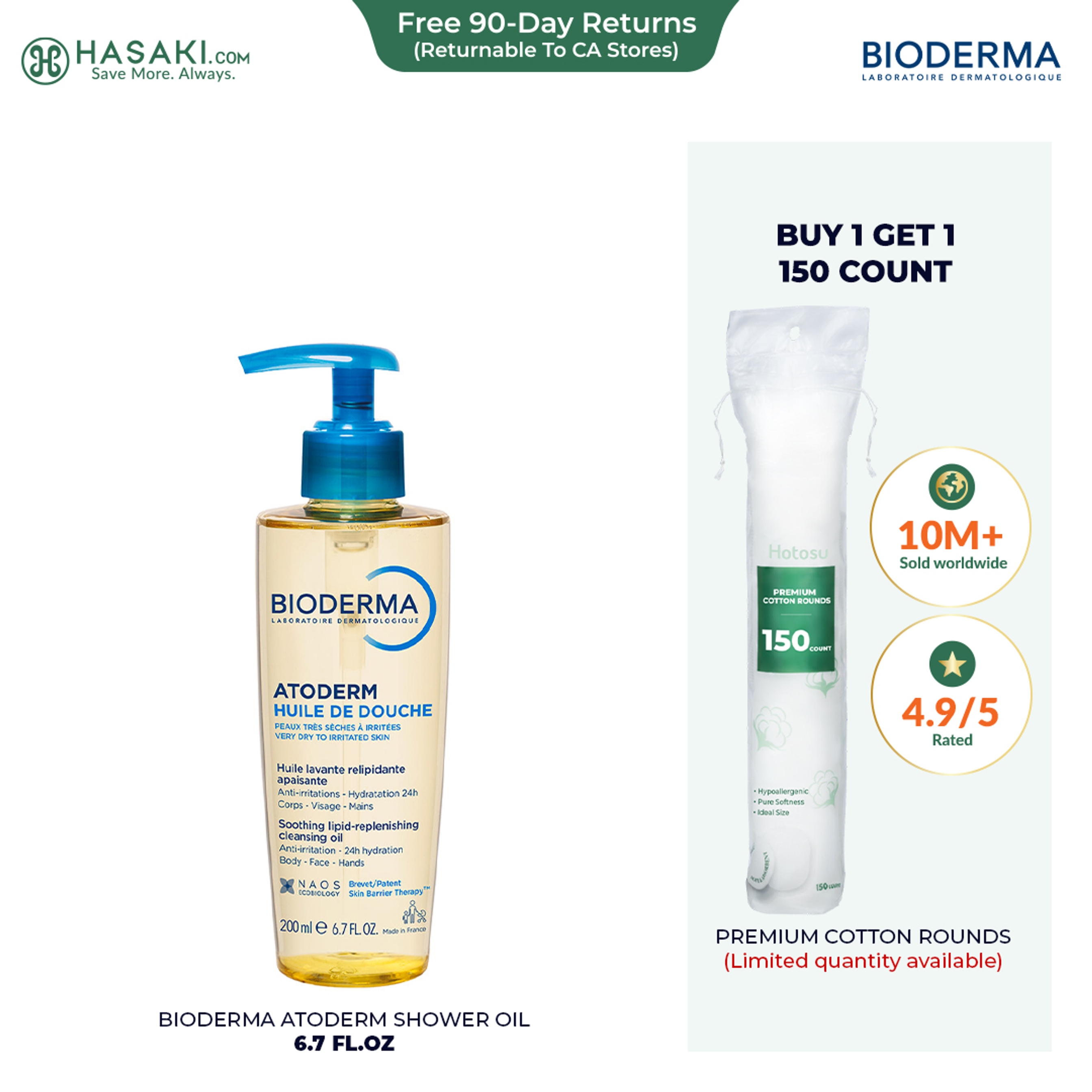 Bioderma Atoderm Shower Oil 6.7 fl.oz - Nourishing Cleansing Oil For Dry to Atopic Sensitive Skin 1