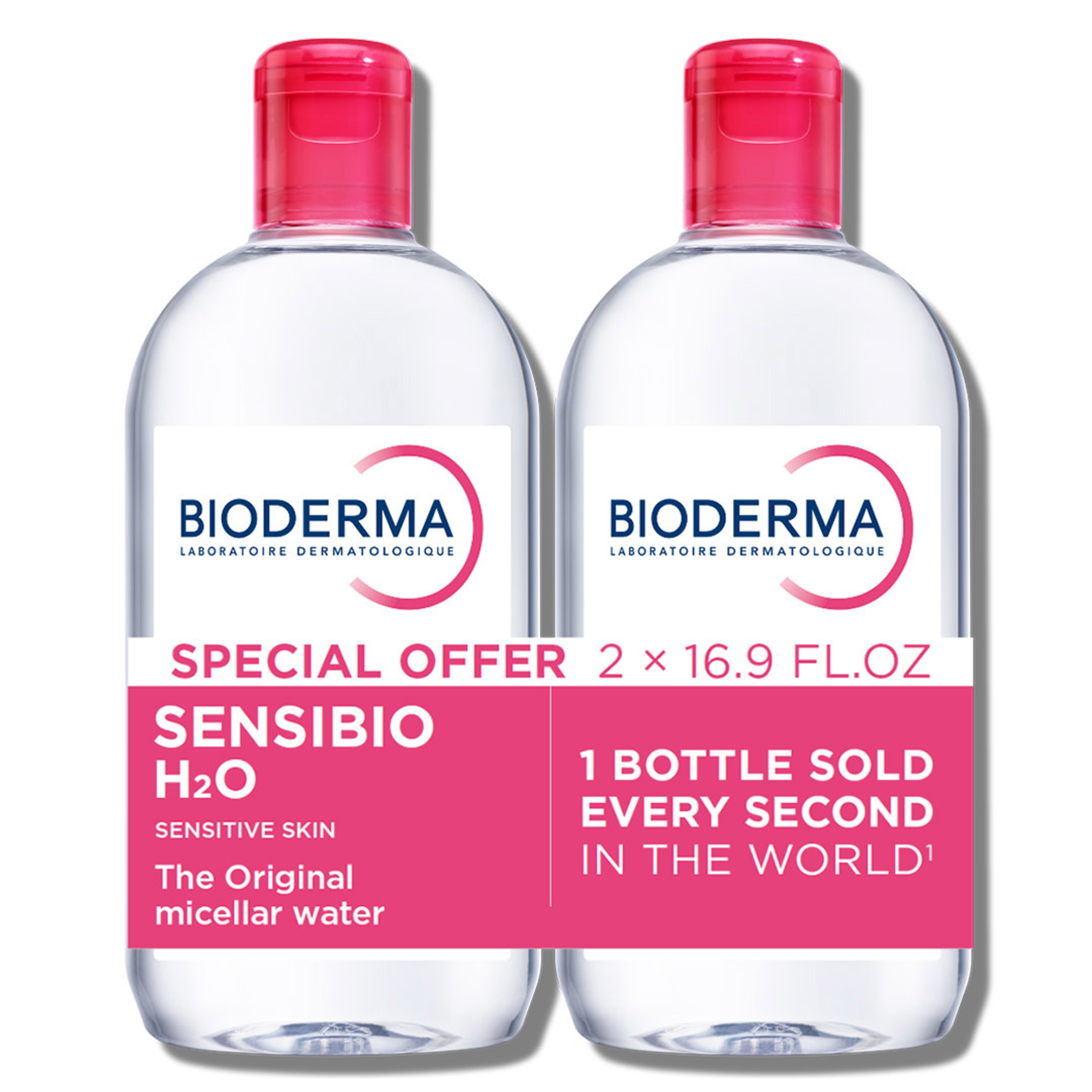 Bioderma Sensibio H2O Micellar Water 16.9 fl.oz (Pack of 2) - Face Cleanser for Sensitive Skin 2