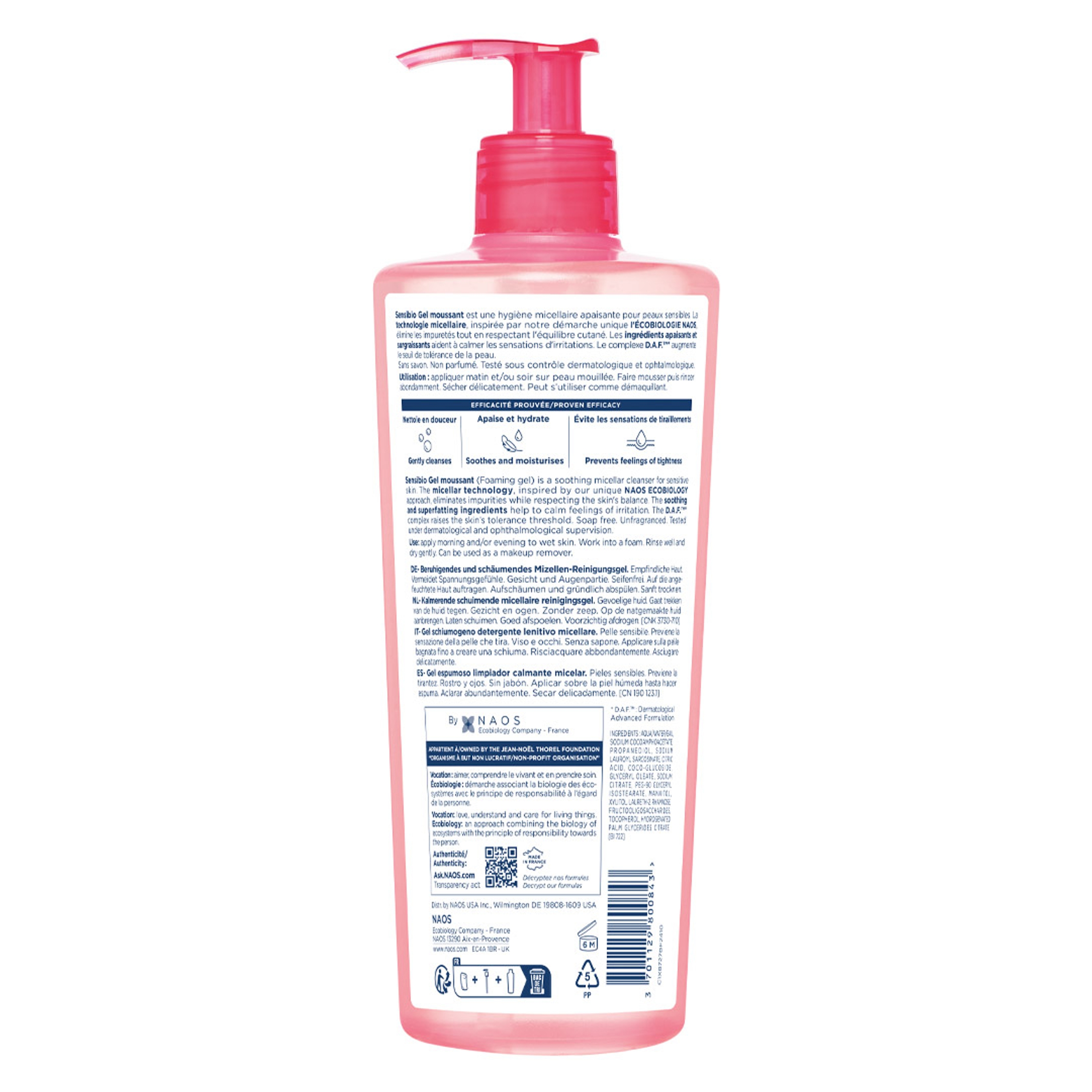 Bioderma Sensibio Foaming Gel 16.9 fl.oz - Gentle Face Cleanser for Sensitive Skin 7