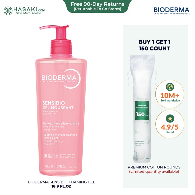 Bioderma Sensibio Foaming Gel 16.9 fl.oz - Gentle Face Cleanser for Sensitive Skin