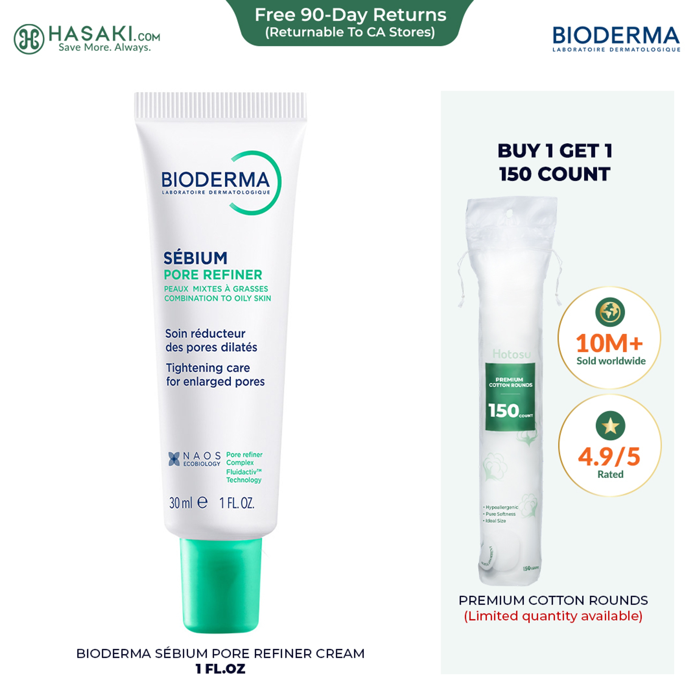 Bioderma Sébium Pore Refiner Cream 1 fl.oz - Makeup Primer for Oily and Acne-Prone Skin 1
