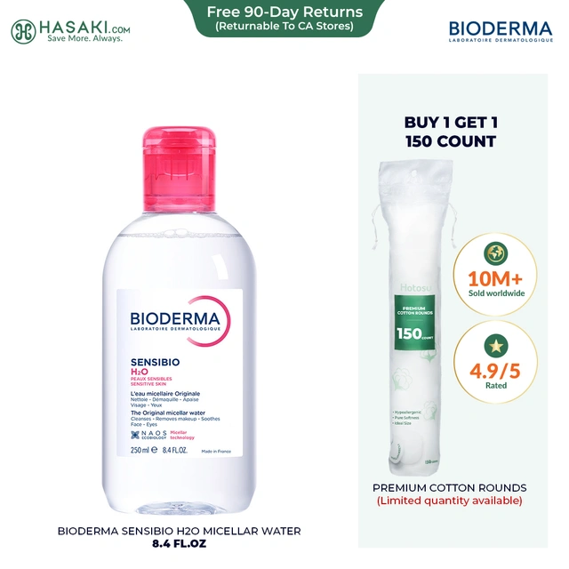 Bioderma Sensibio H2O Micellar Water 8.4 fl.oz - Face Cleanser for Sensitive Skin
