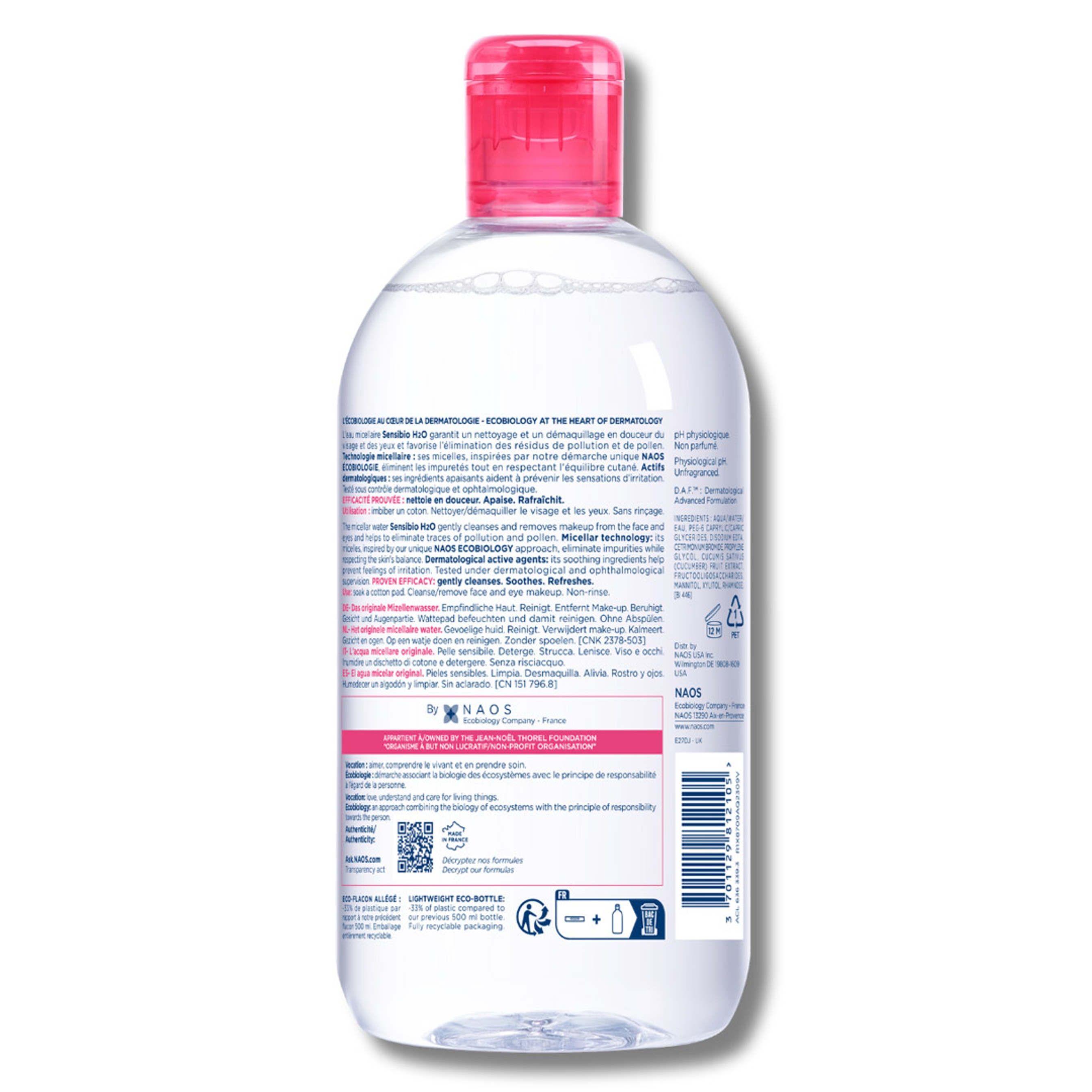 Bioderma Sensibio H2O Micellar Water 16.9 fl.oz - Face Cleanser for Sensitive Skin 10