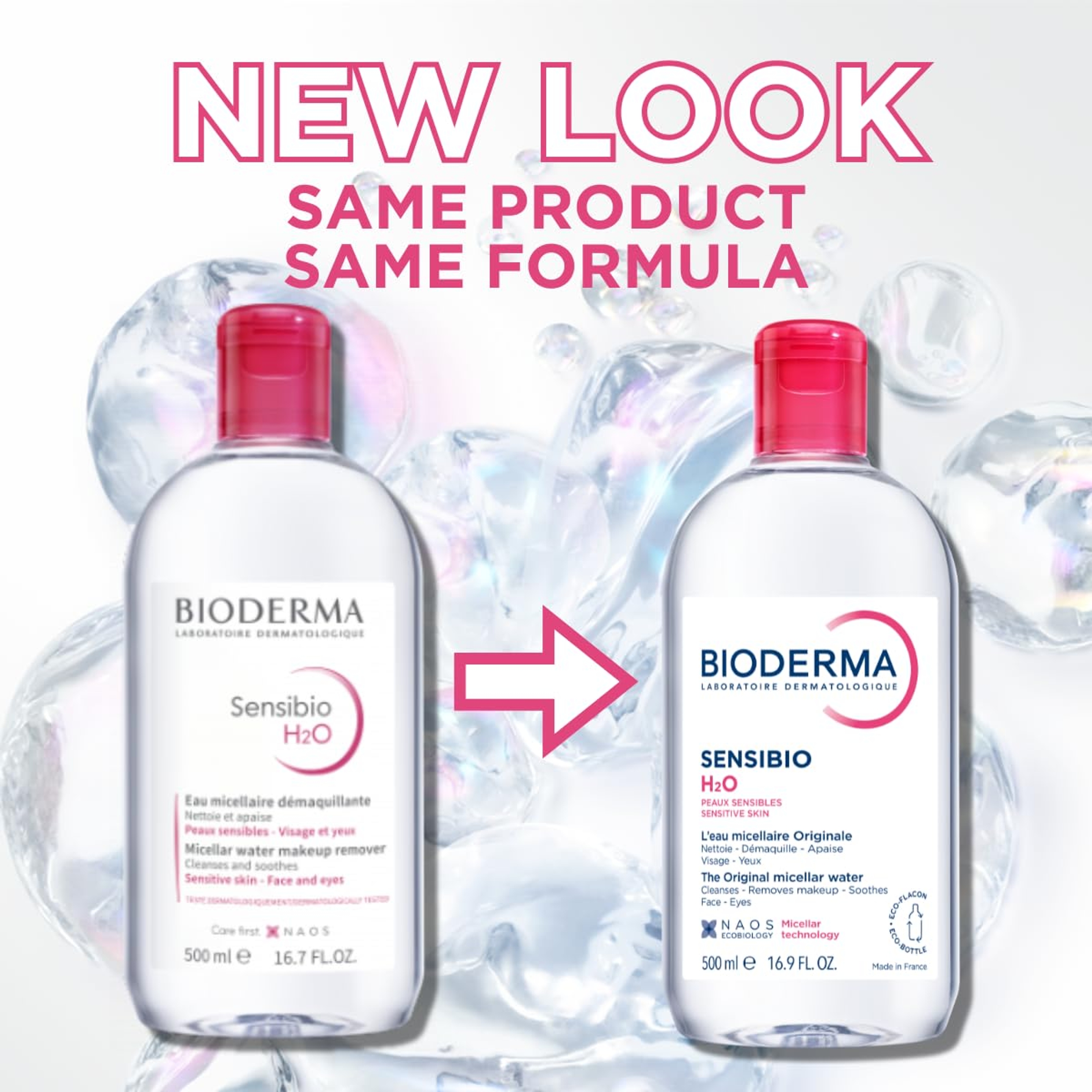 Bioderma Sensibio H2O Micellar Water 16.9 fl.oz - Face Cleanser for Sensitive Skin 3