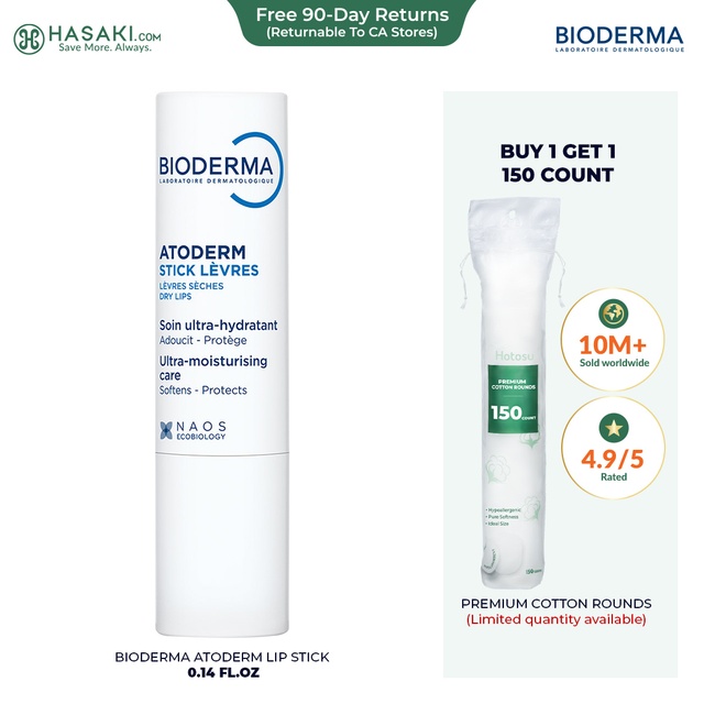 Bioderma Atoderm Lip Stick 0.14 fl.oz - Hydrating, Soothing and Renewing Lip Stick for Dry Lips