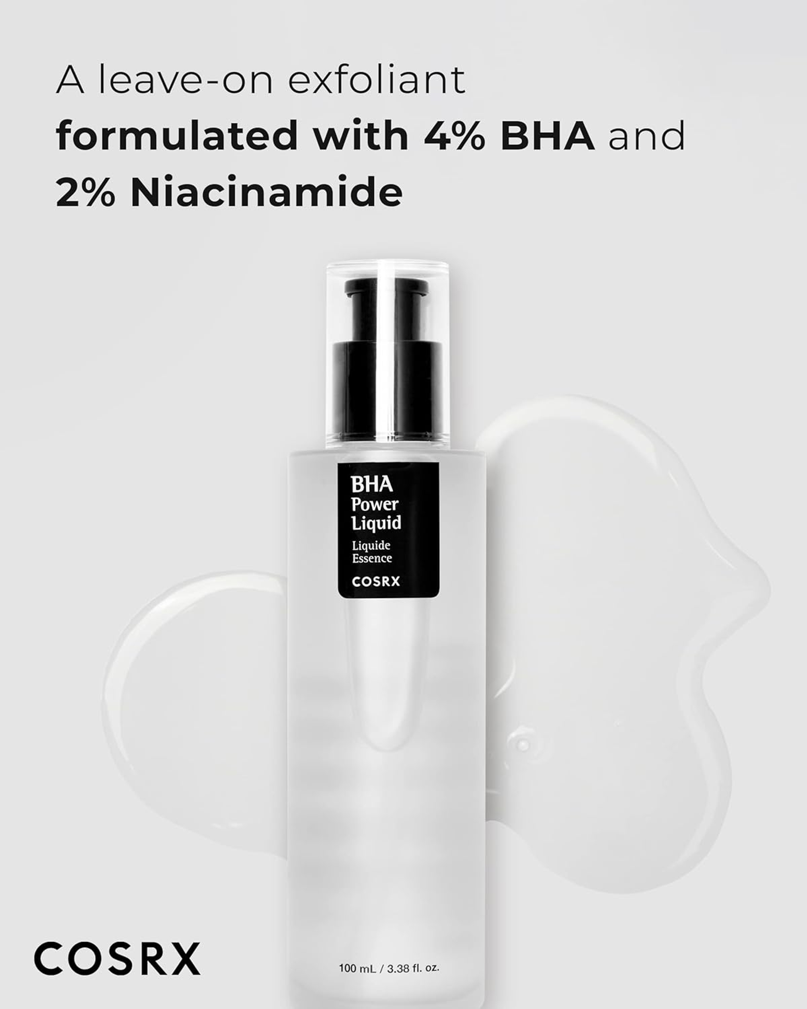 Cosrx Niacinamide 2% + BHA 4% Blackhead Exfoliant Toner 3.38 fl.oz - Blackhead Remover, Pore Minimizer for Enlarged Pores 2