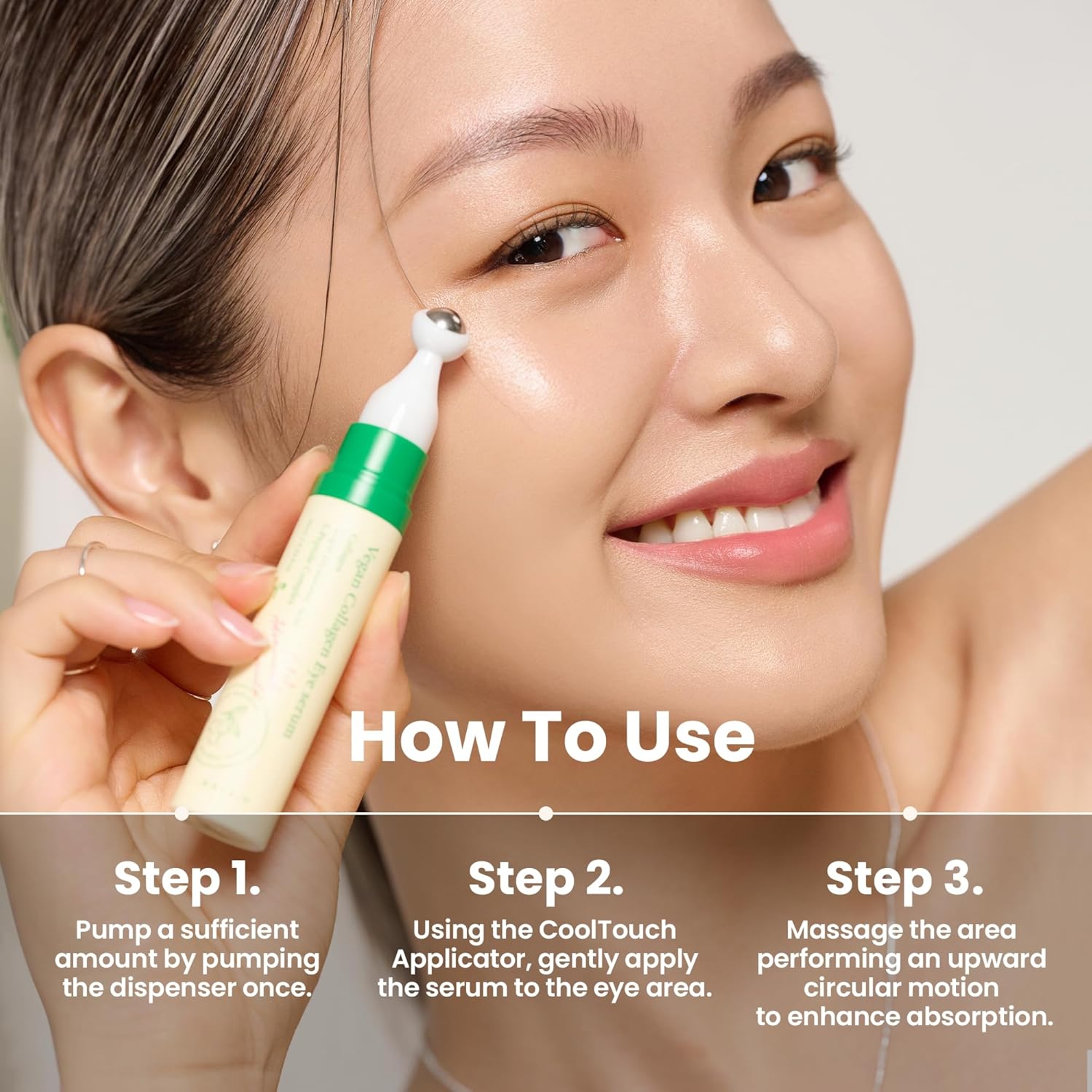 AXIS-Y Vegan Collagen Eye Serum 0.33 fl.oz - Triple Hyaluronic Acid & Peptide Collagen Eye Cream 6