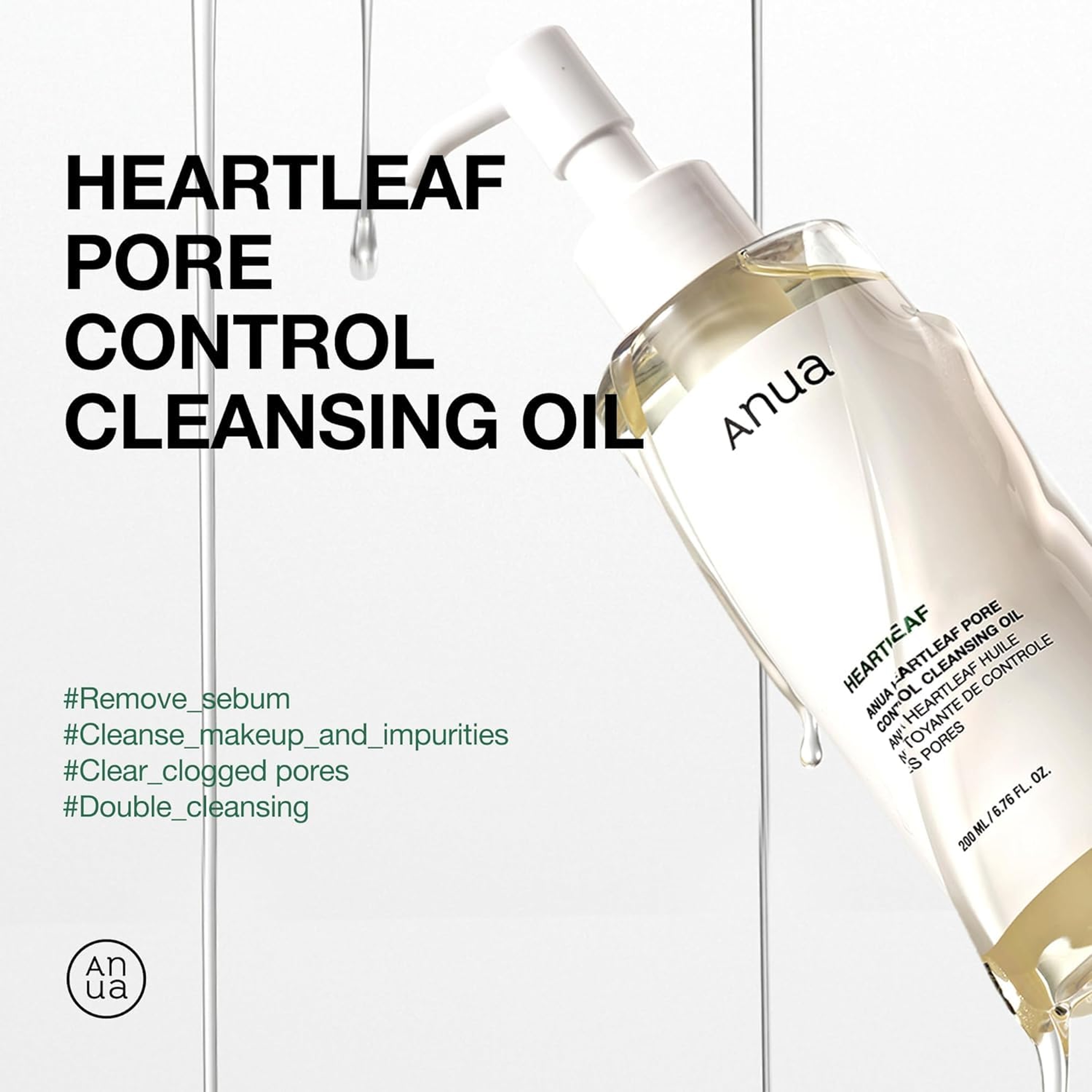 Anua Heartleaf Pore Control Cleansing Oil 6.76 fl.oz - Gentle Melting Oil Cleanser for All Skin Type 3