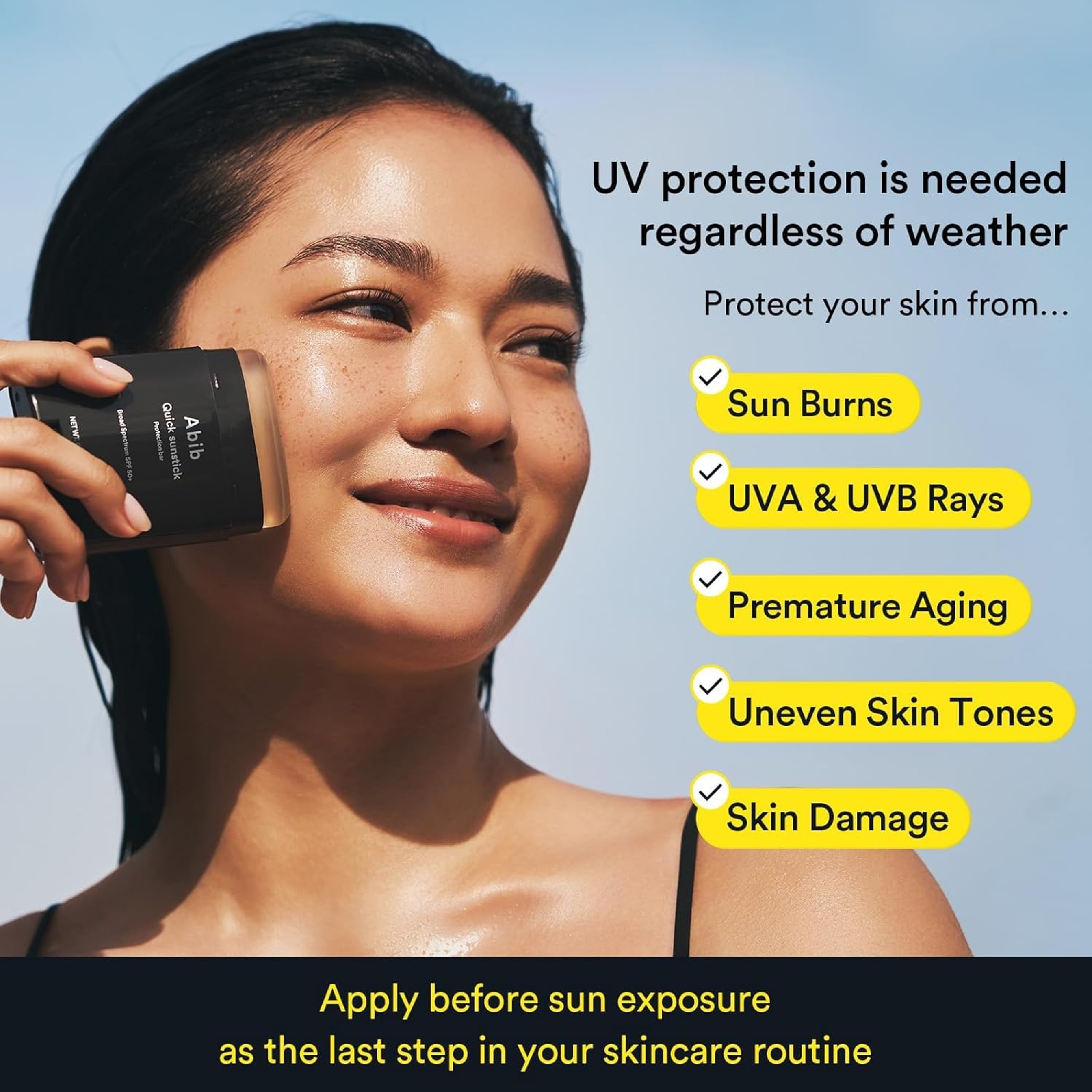 Abib Quick Sunstick Protection Bar SPF50+ Broad Spectrum 0.77 oz - Glowy Sunscreen Stick for Dry & Sensitive Skin 6
